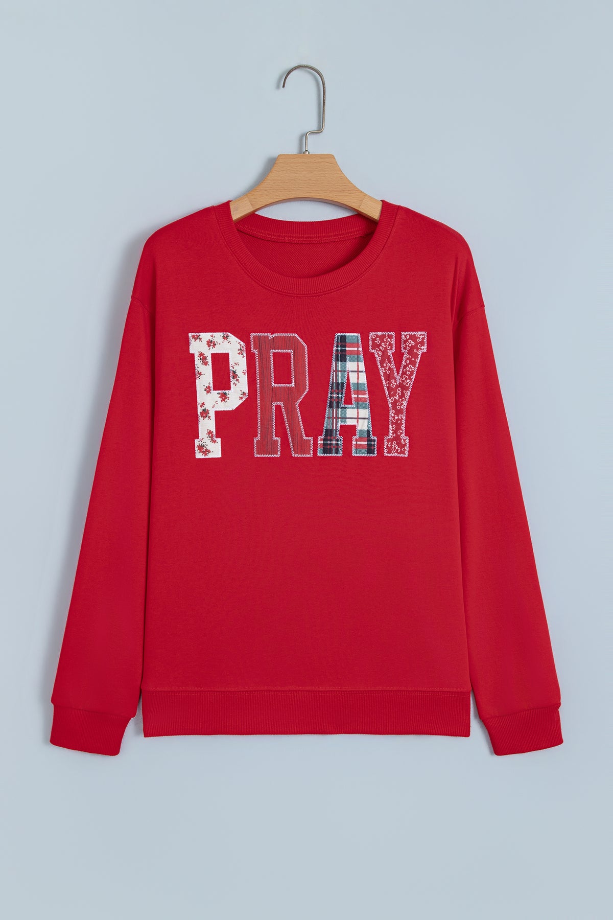 Parchment Floral Buffalo Plaid Striped Sweatshirt