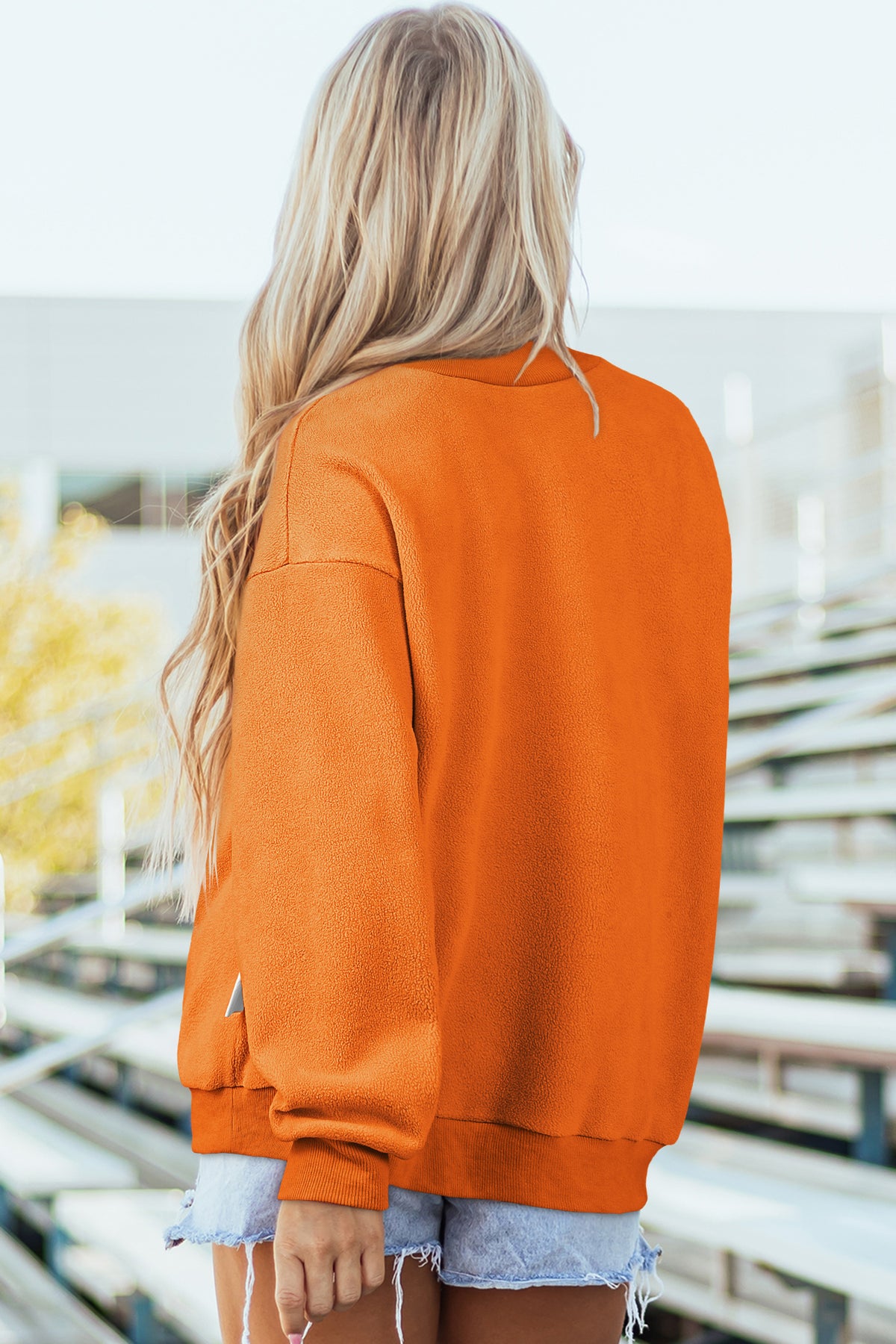 Bluing Oversize Reversible Mock Neck Sweatshirt