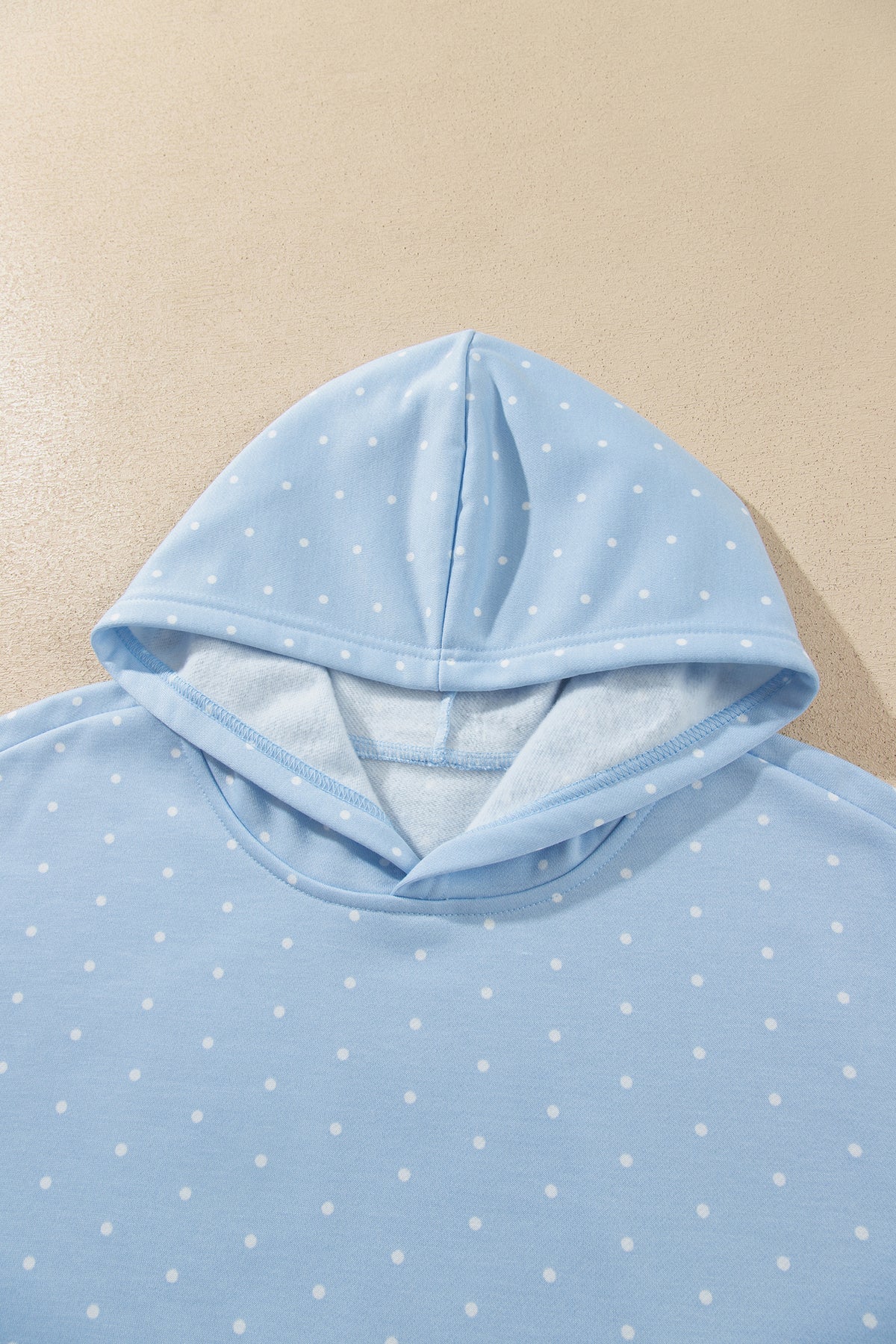 Pink Polka Dot Printed Oversized Hoodie Casual Shorts Set
