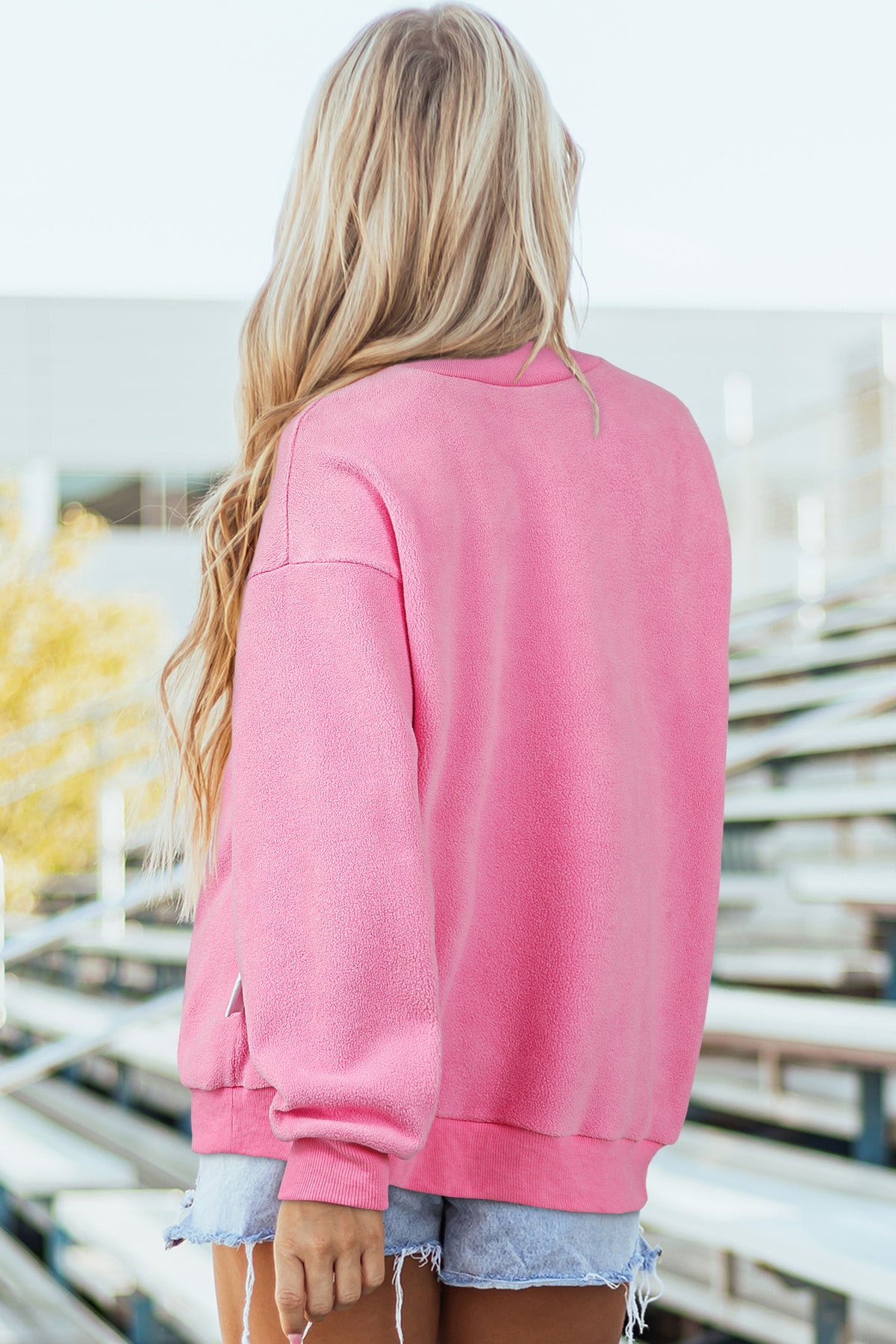 Bluing Oversize Reversible Mock Neck Sweatshirt