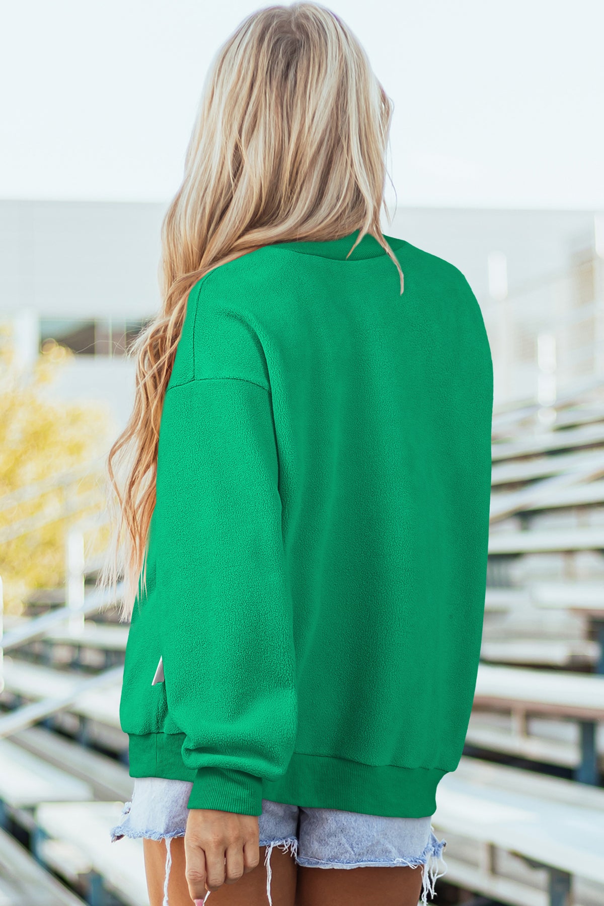 Bluing Oversize Reversible Mock Neck Sweatshirt