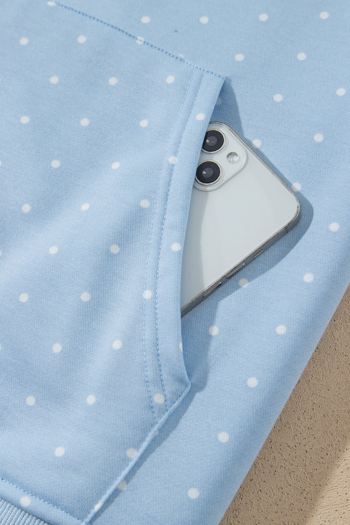 Pink Polka Dot Printed Oversized Hoodie Casual Shorts Set