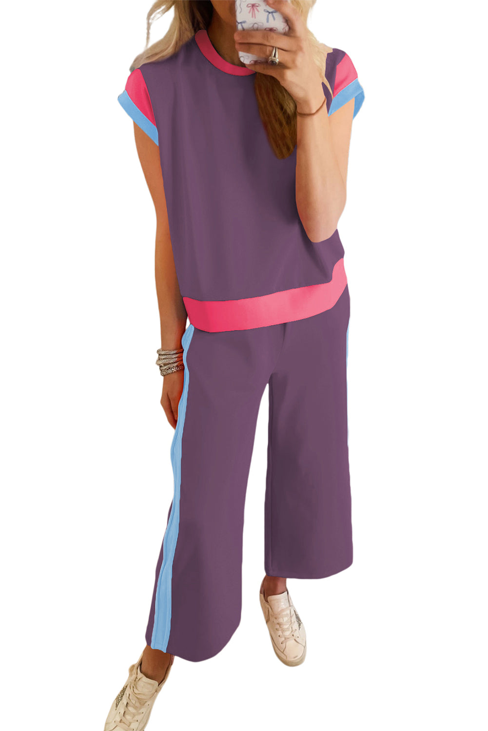 Women's Valerian Color Block Detail Two-piece Set