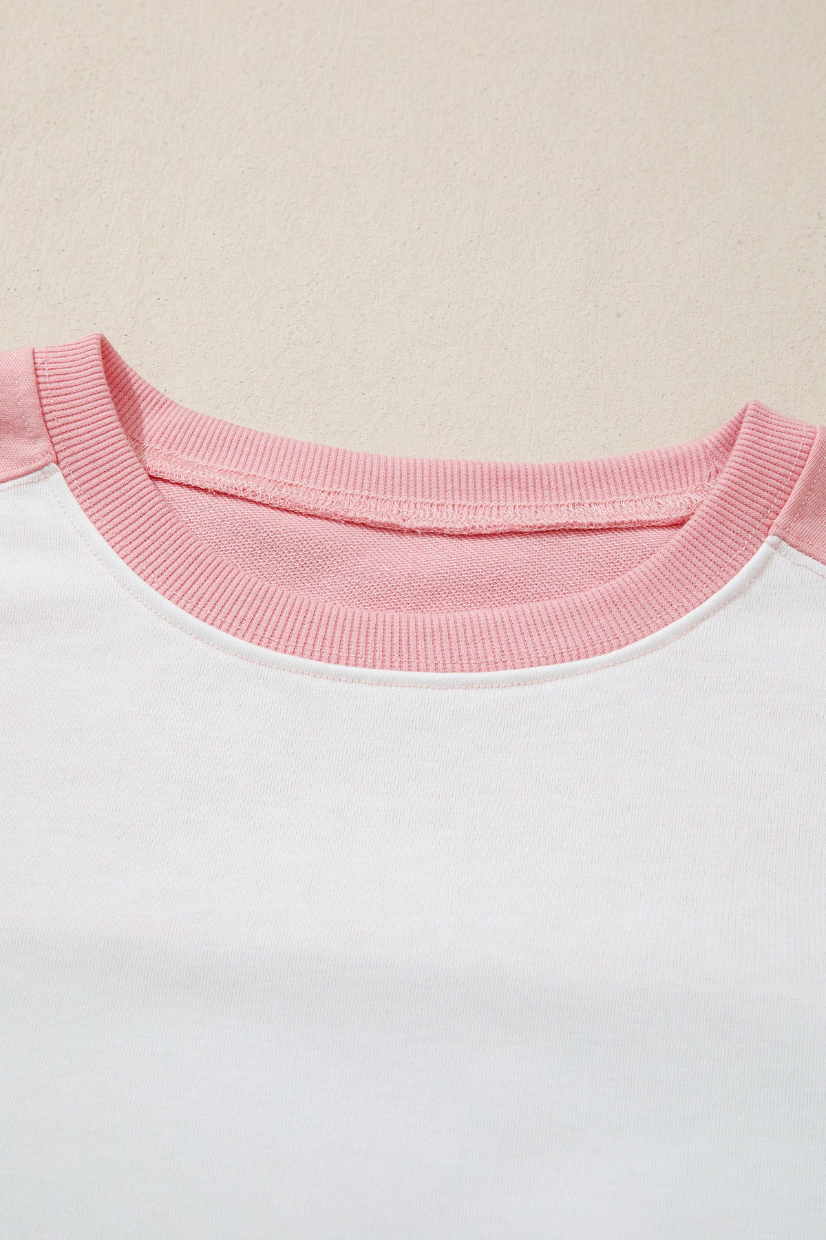 Women's White Two-tone Color Block Patchwork Tee Pants Two-Piece Set