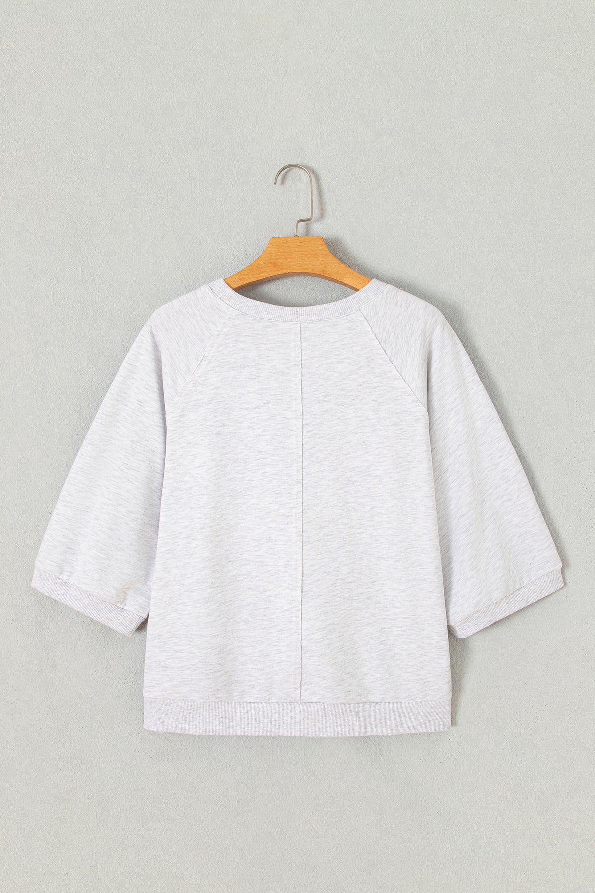 Light Grey GOD IS GOOD Applique 3/4 Sleeve Tunic Top