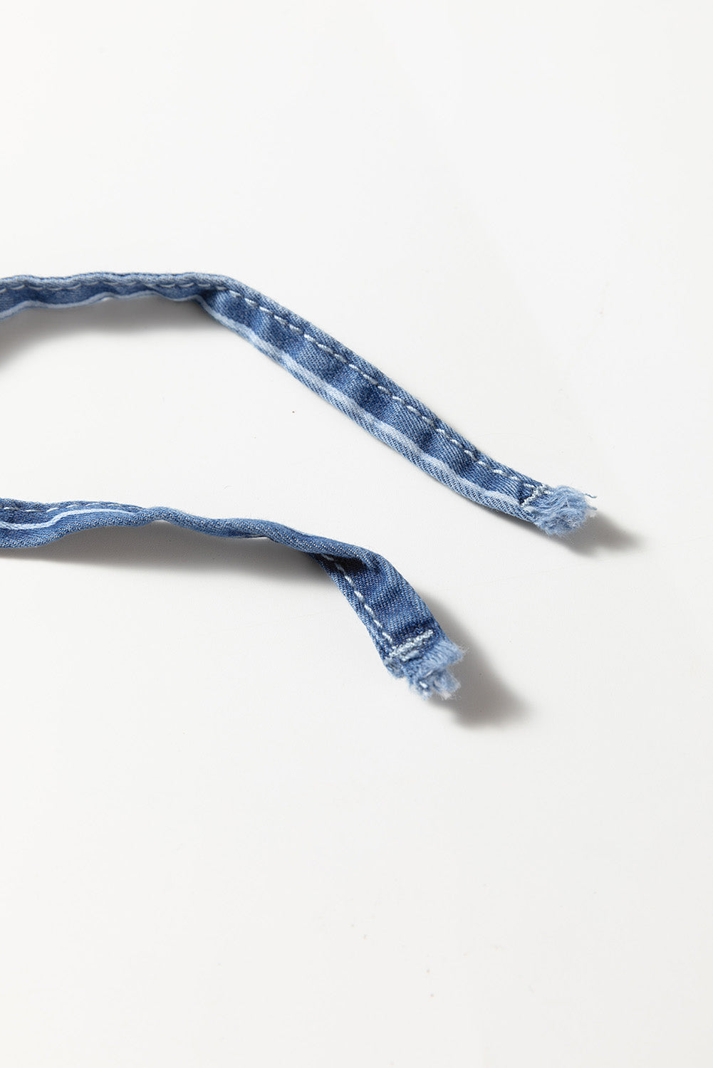 Blue Stripe Chambray Wide Leg Tied Elastic Waist Trousers