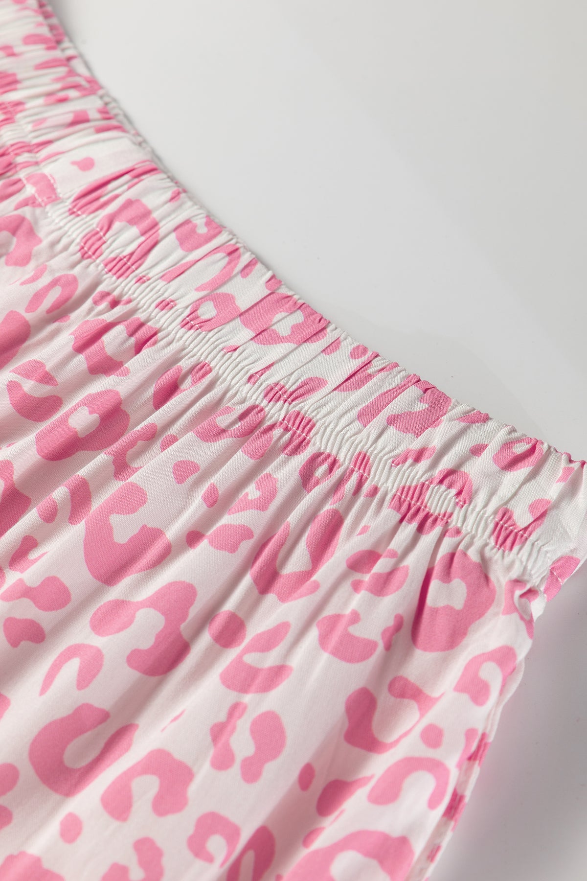 Pink Leopard Print Long Pajama Set