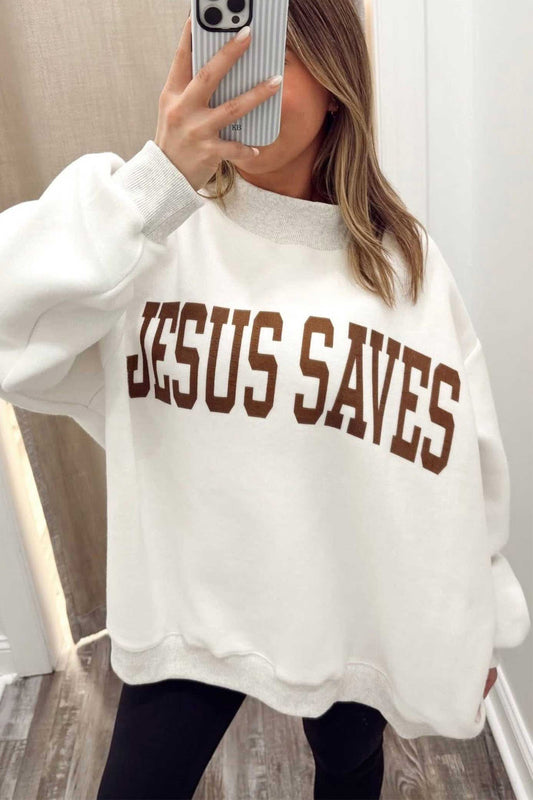 Light Grey Reversible Christian Faith Print Sweatshirt