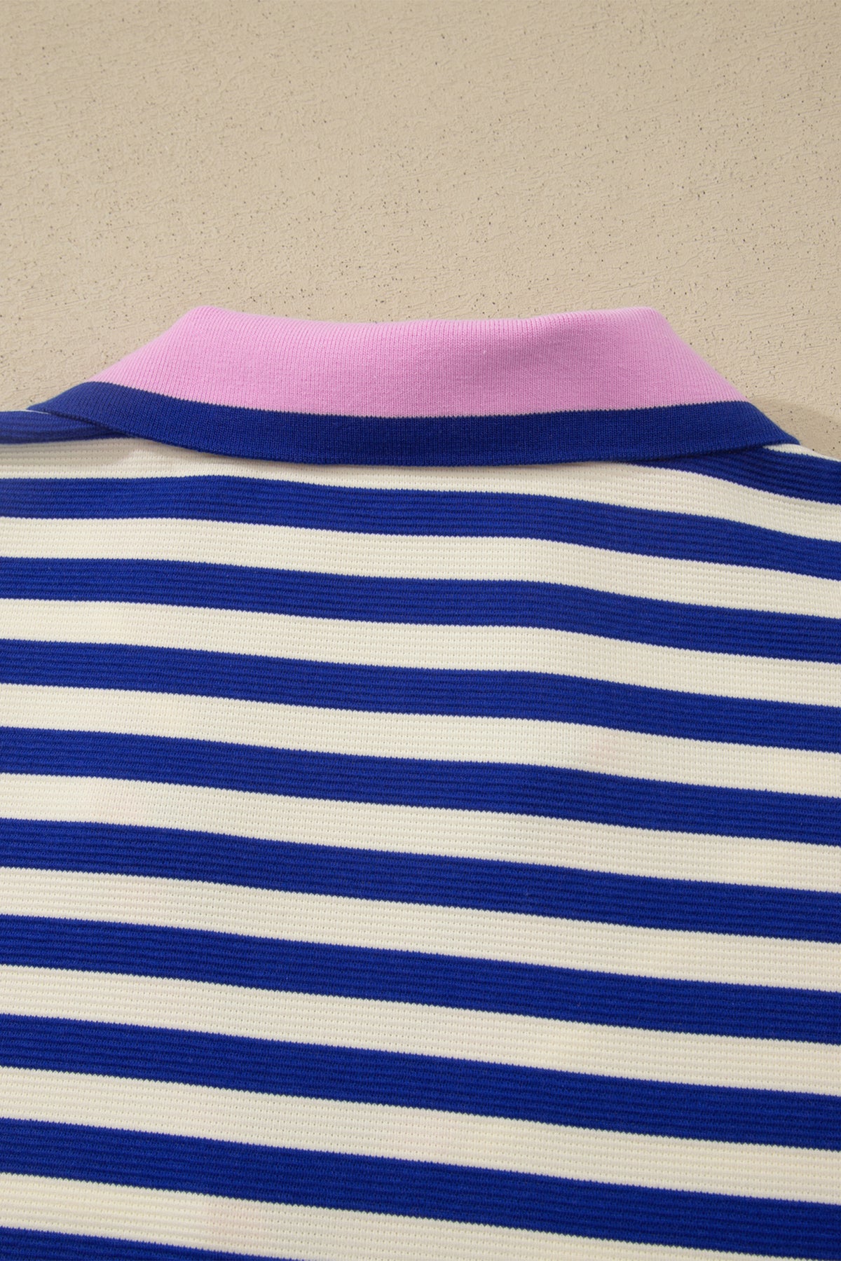 Dark Blue Striped Shift Dress Color-Block V-Neck Short-Sleeve Casual Summer