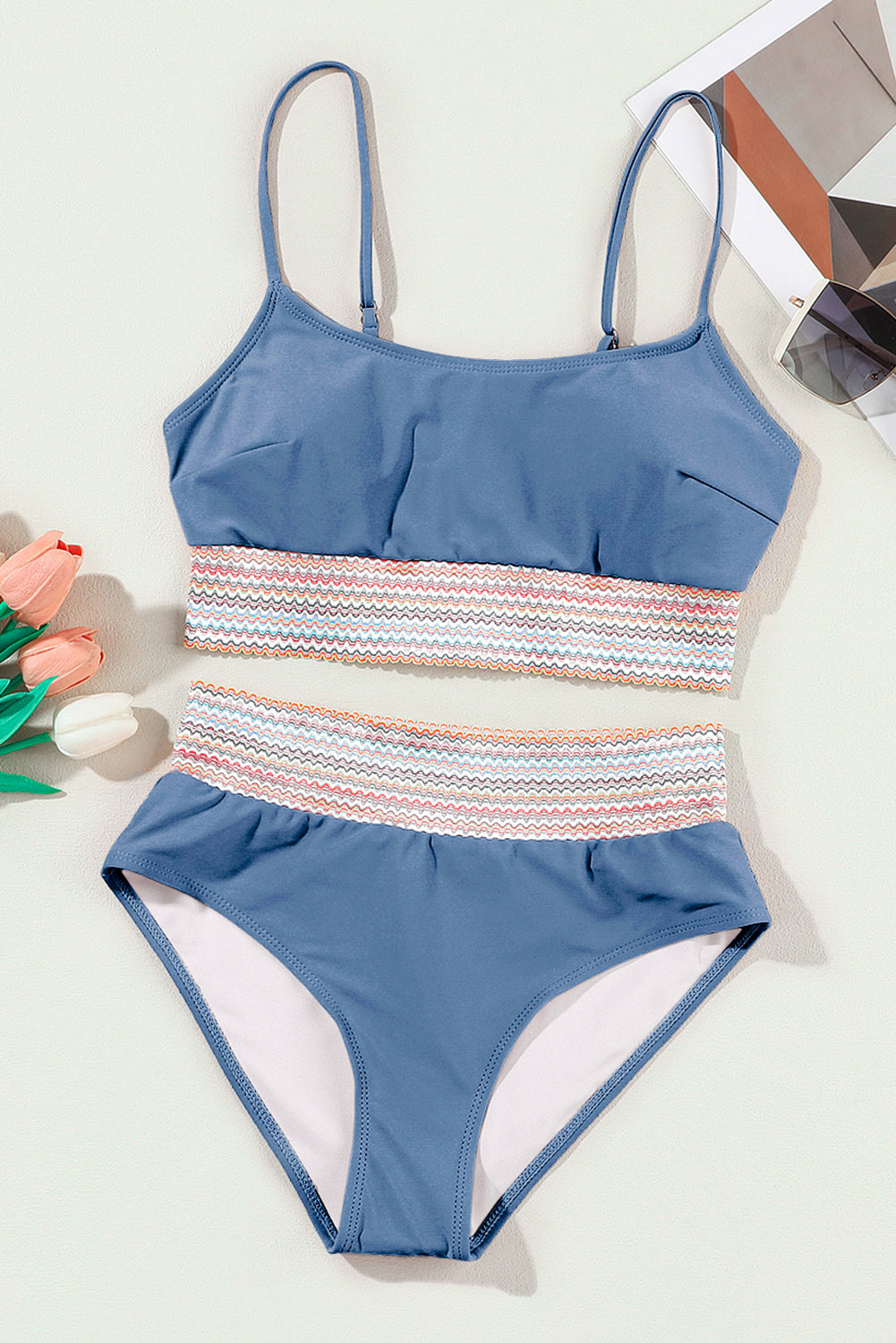 Dusk Blue High-Waist Bikini