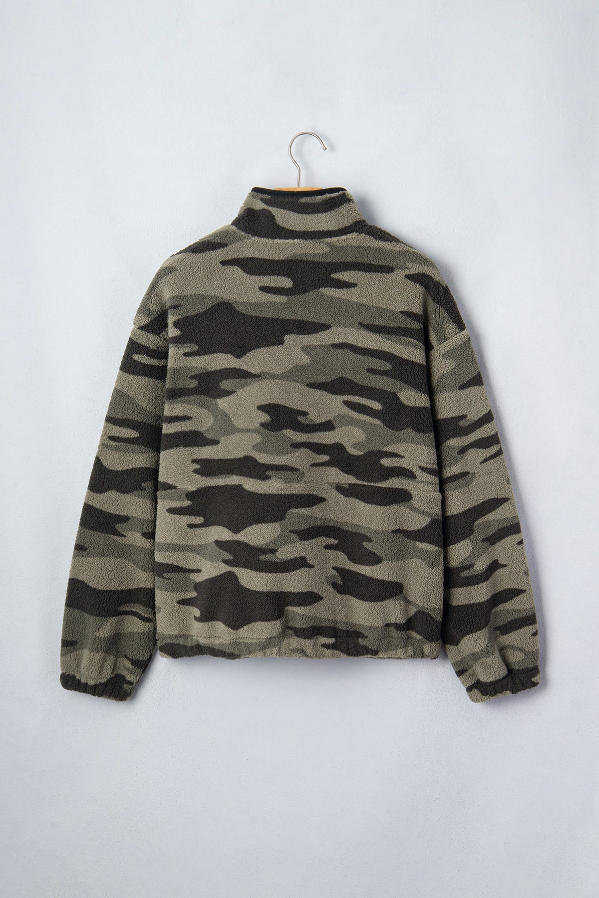 Multicolor Camo Fleece Half Zip Pocket Sweatshirt