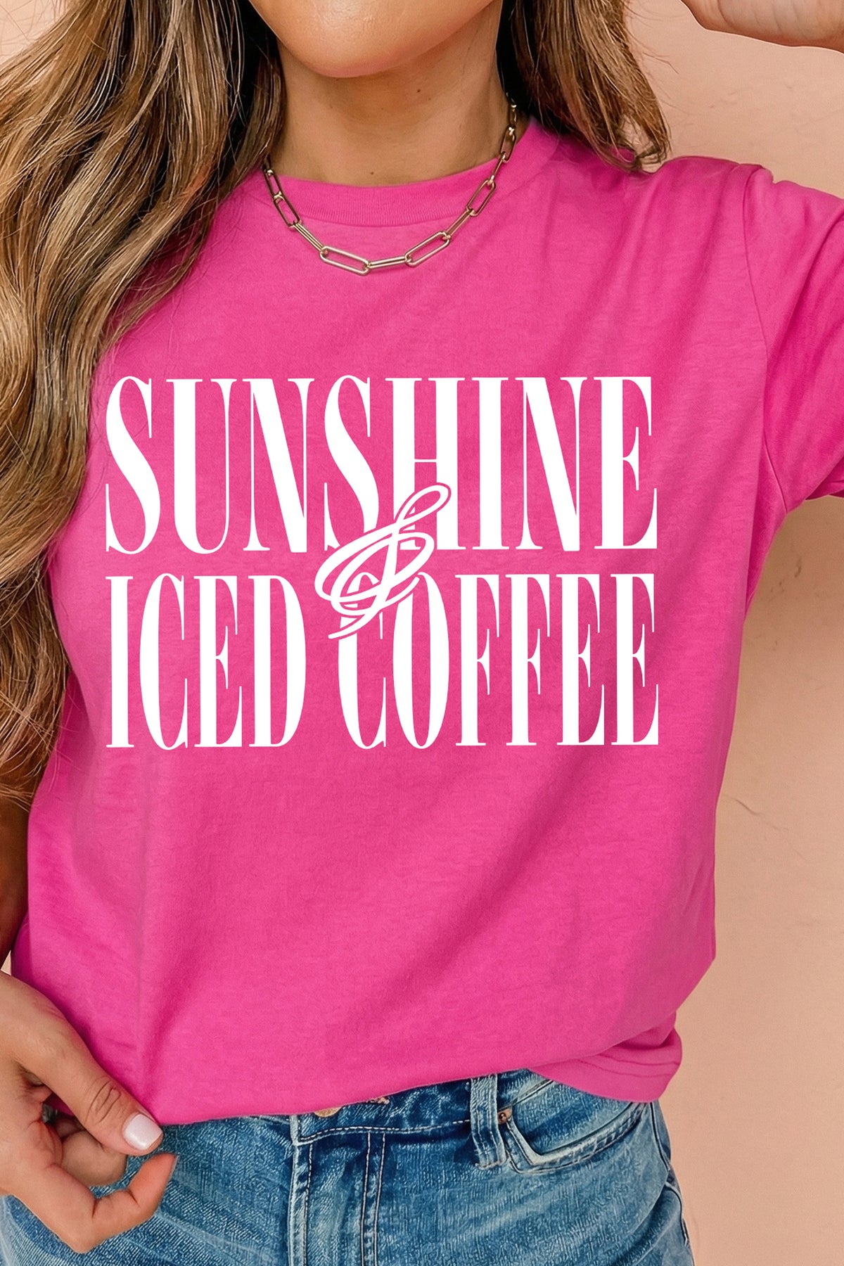 Rose Red SUNSHINE ICED COFFEE Casual Summer T-Shirt