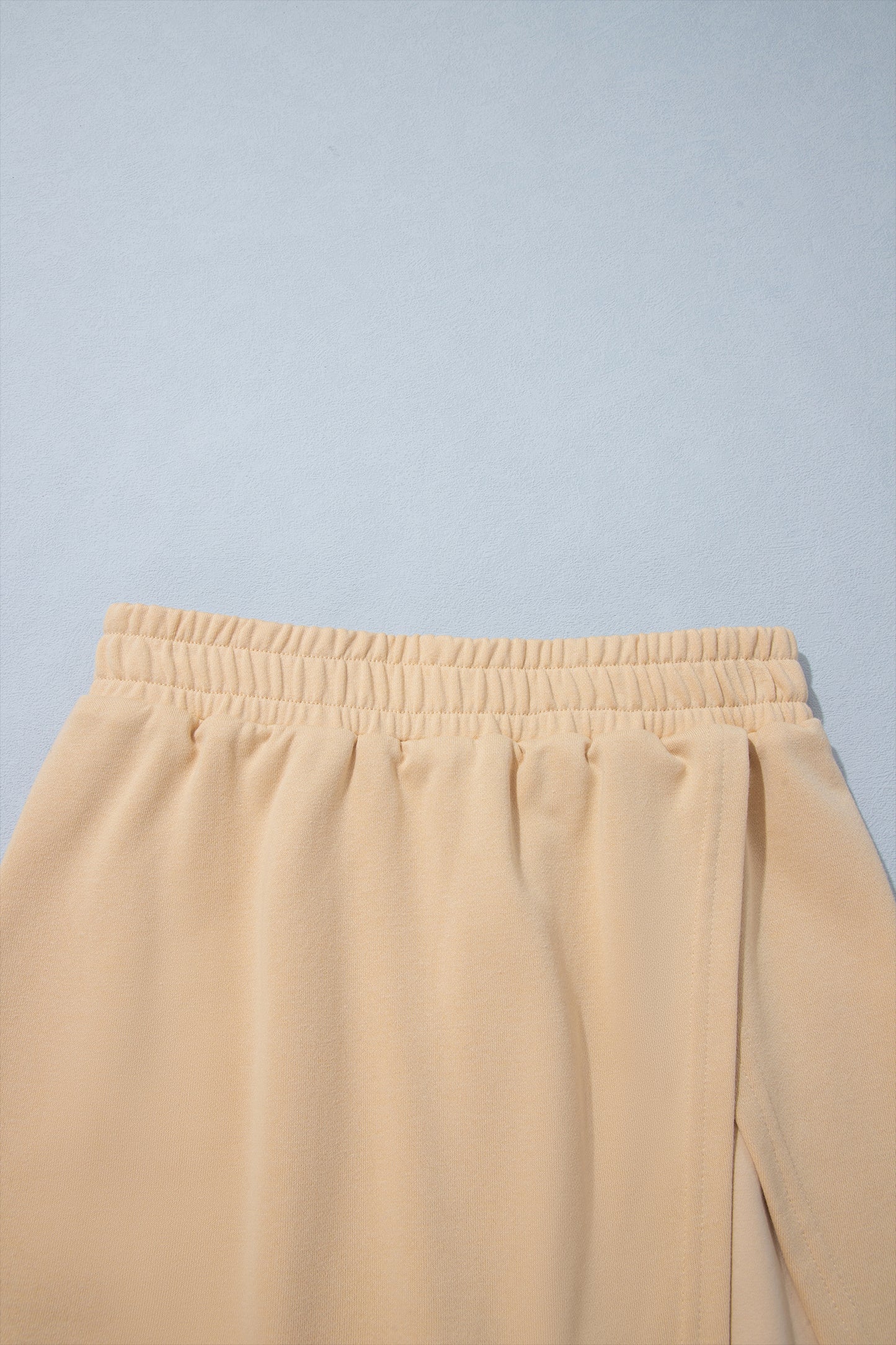 Parchment Solid Color Long Sleeve Top Split Skort 2pcs Outfit
