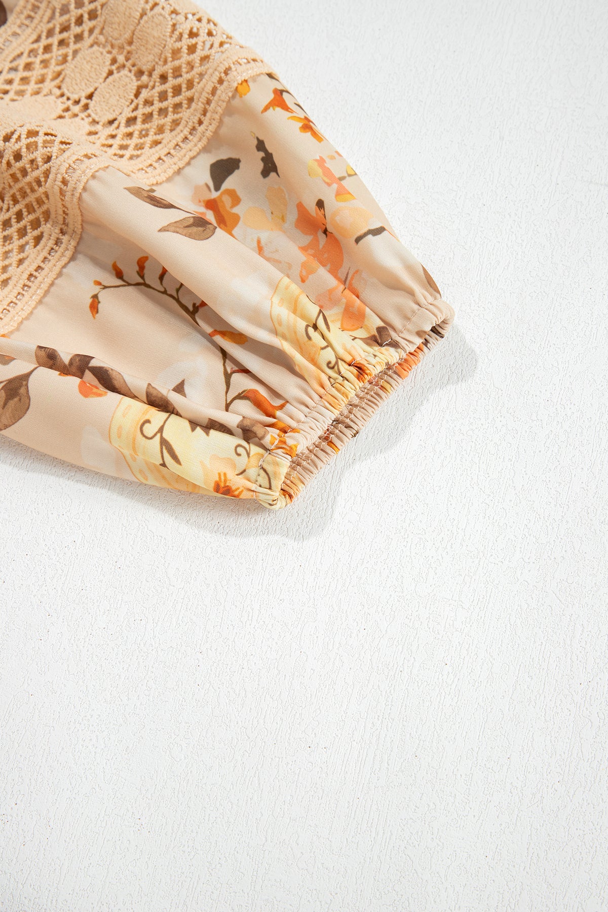 Khaki Paisley Print Decorative Binding Tape V Blouse