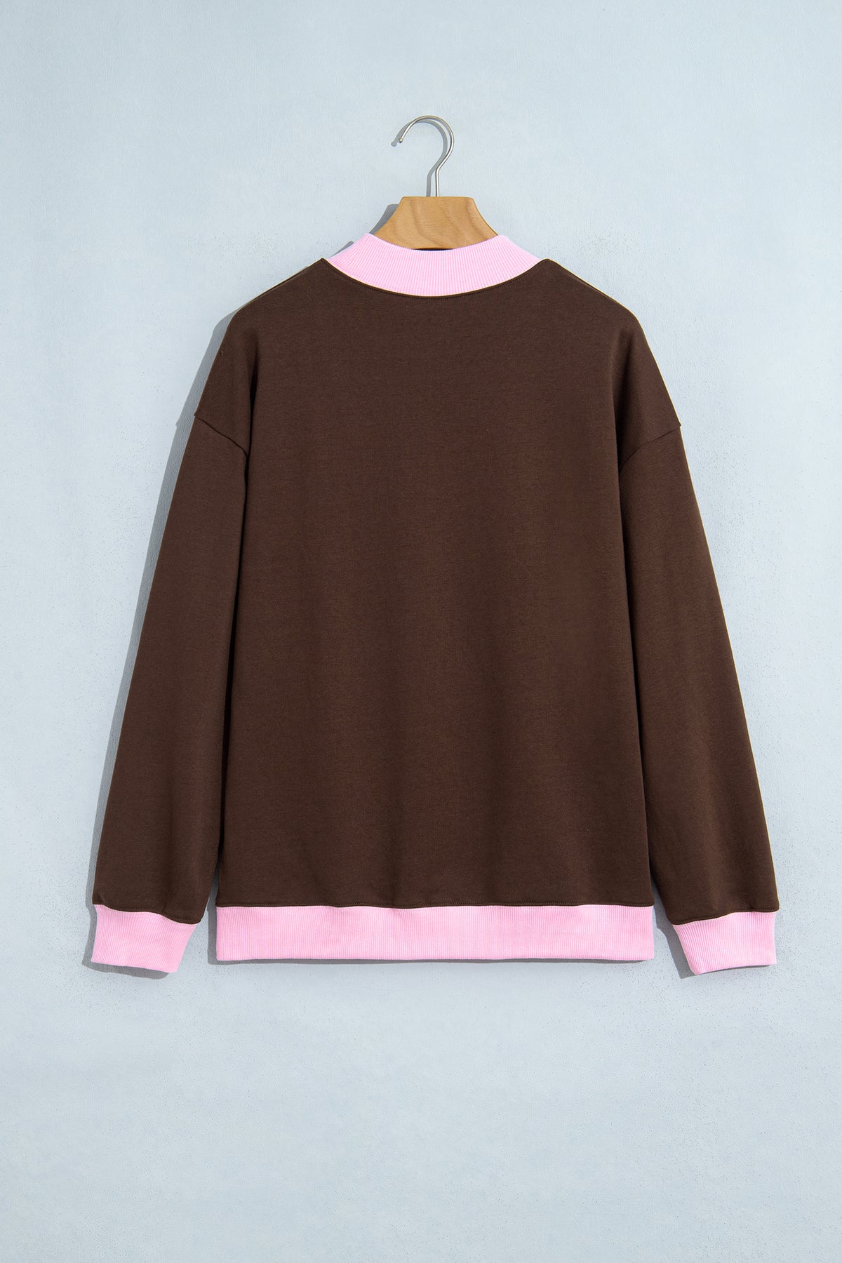 Coffee Polka Dot Colorblock Tunic Sweatshirt