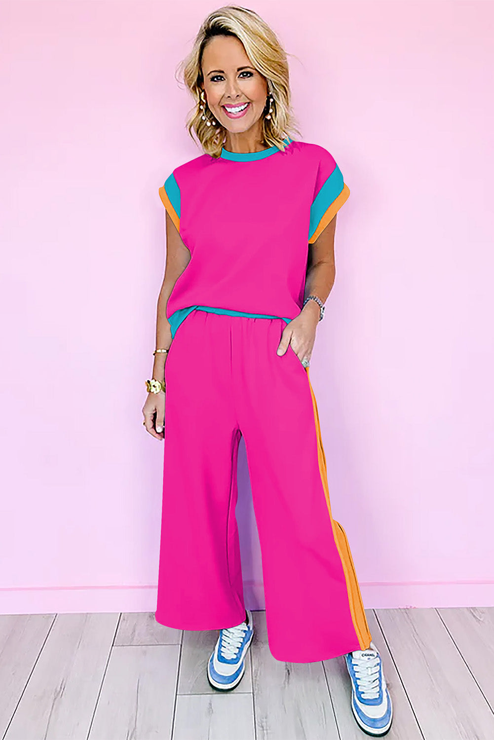 Women's Valerian Color Block Detail Two-piece Set