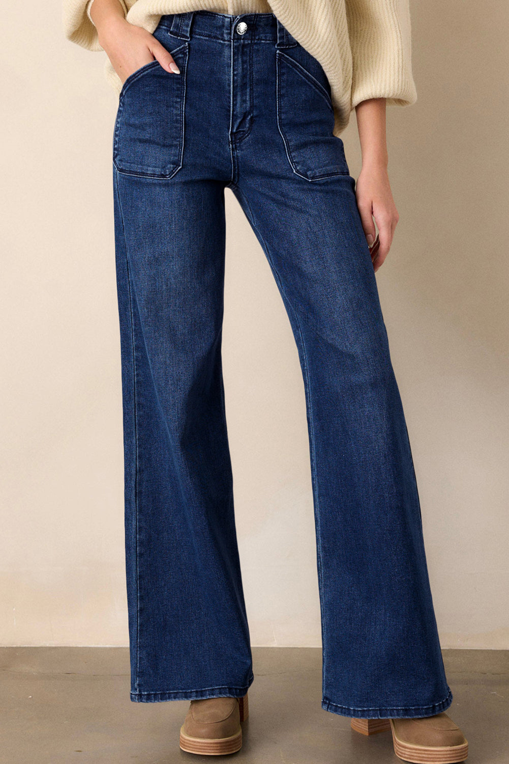 Dirty blue Daily Fashion Straight Leg Mid-rise Shift Jeans