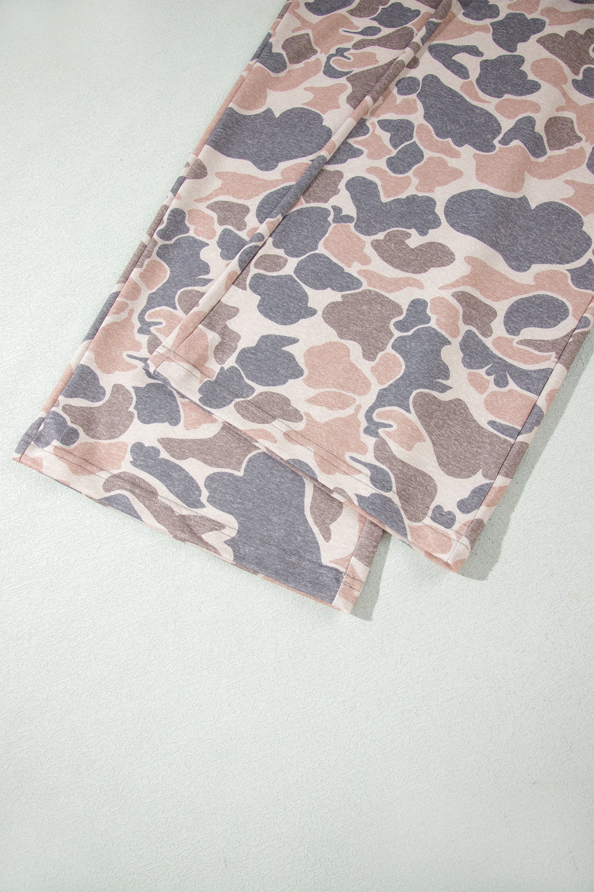 Women's Multicolour Camouflage Print Long-Sleeve Top Loose Two-Piece Pants Set