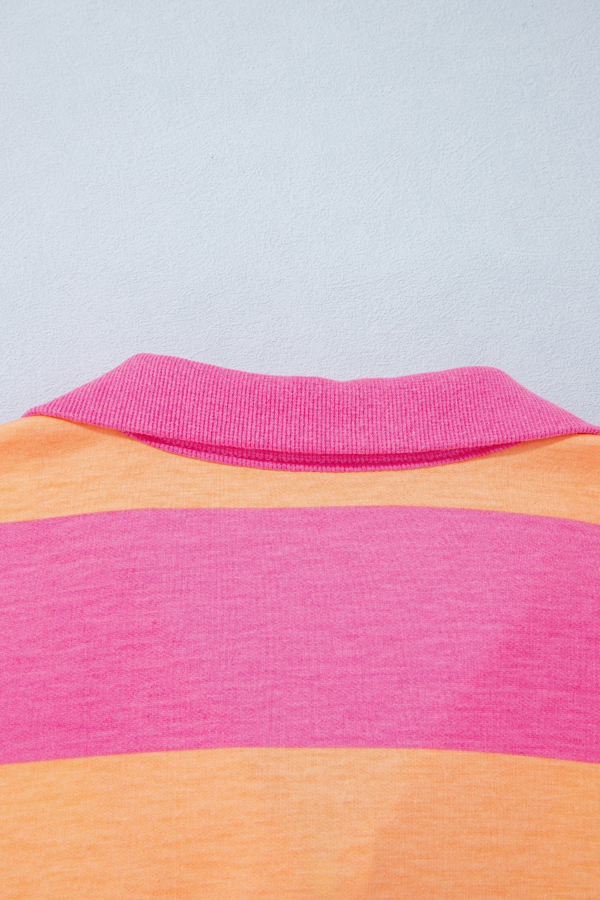 Women's Orange Stripe Colorblock Half Sleeve Top Casual Loose Pants Two-Piece Set