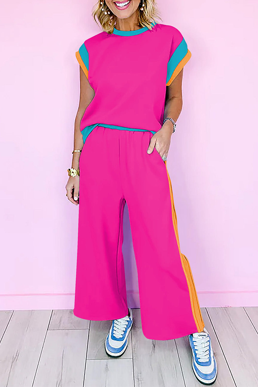 Women's Valerian Color Block Detail Two-piece Set