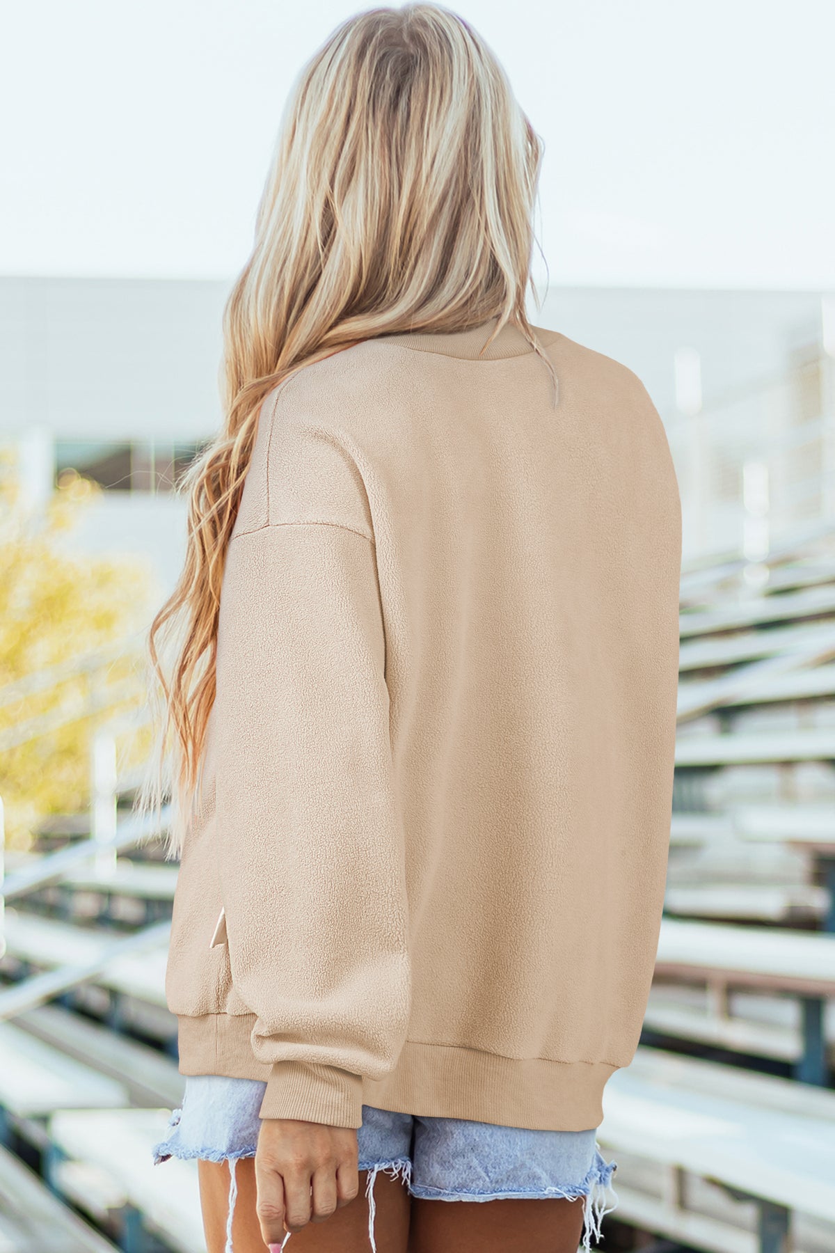 Bluing Oversize Reversible Mock Neck Sweatshirt