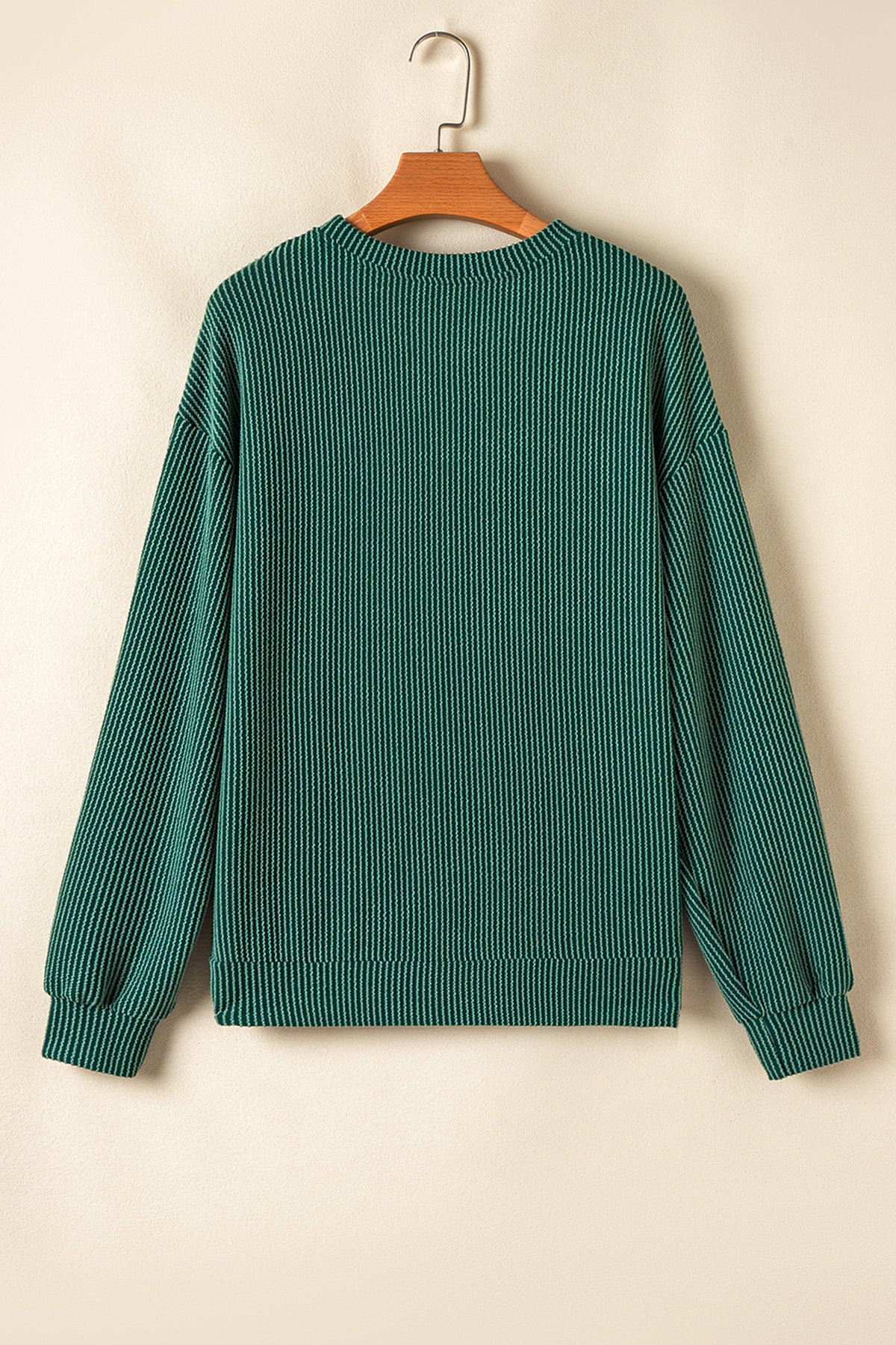 Women's Dark Green MERRY Corded Long-Sleeve Top & Pockets Pants Set
