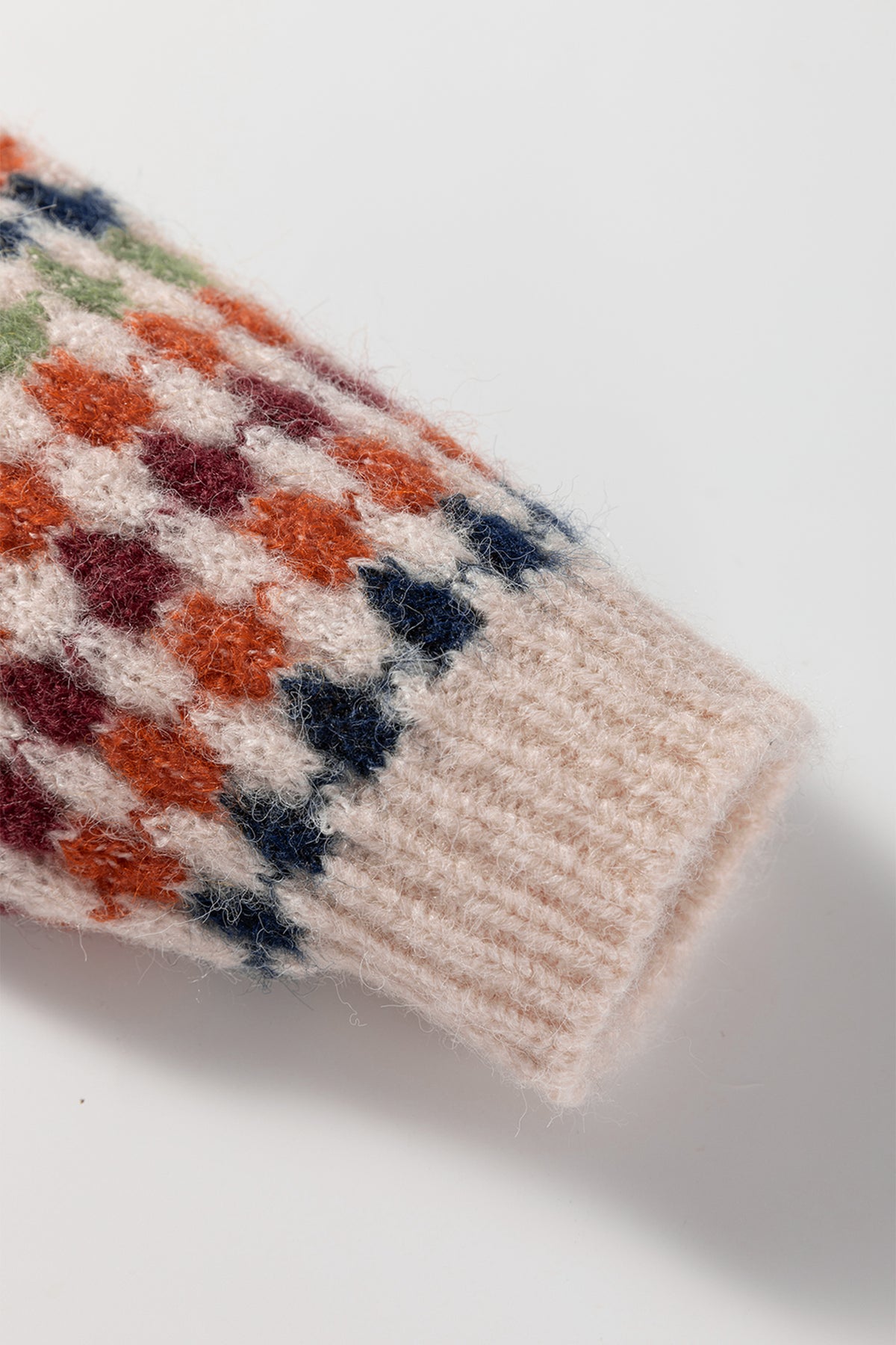 Multicolour Dotty Striped Pattern Knit Drop Shoulder Sweater