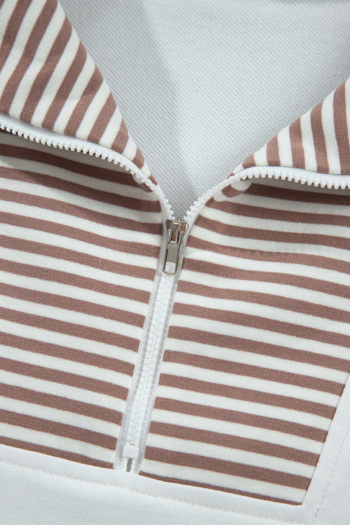 Khaki Stripe Color Block Top and Shorts Set