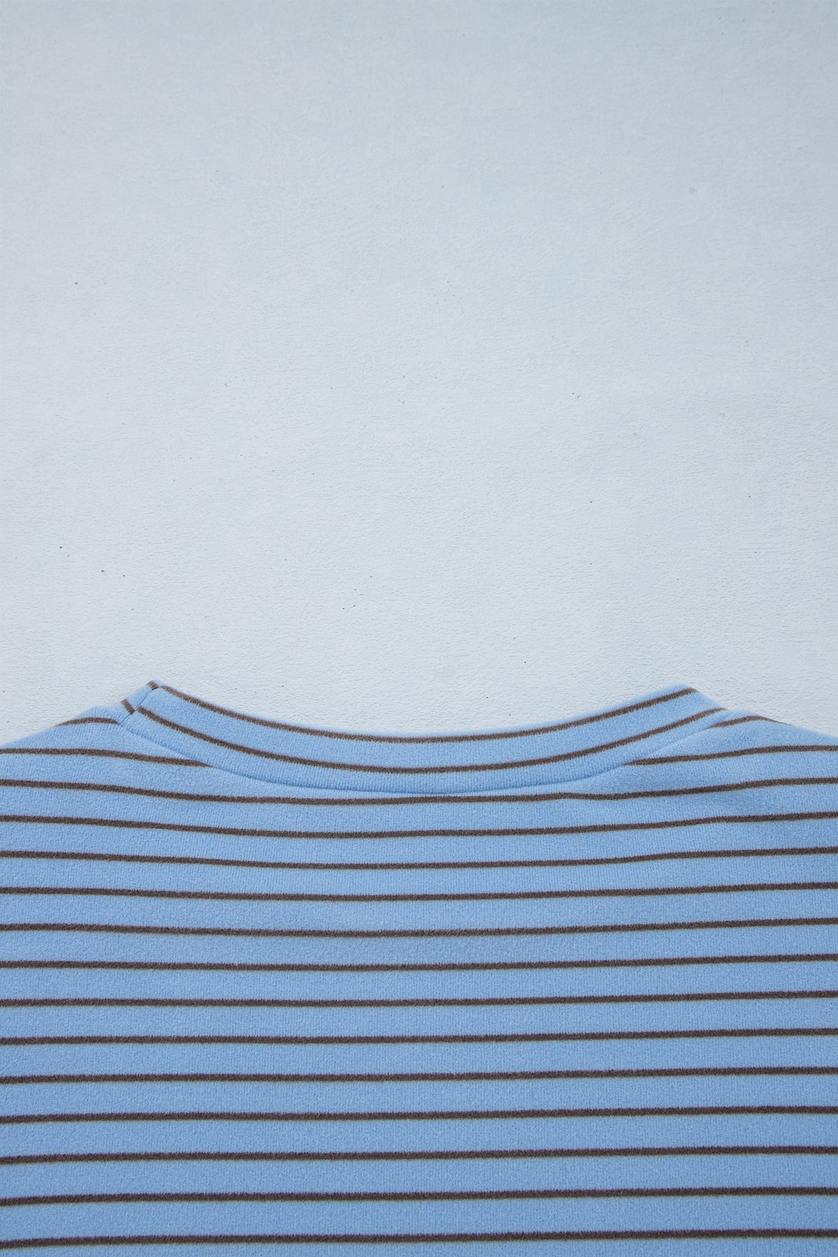 Sky Blue Stripe Color Block Contrast Round Neck Shift