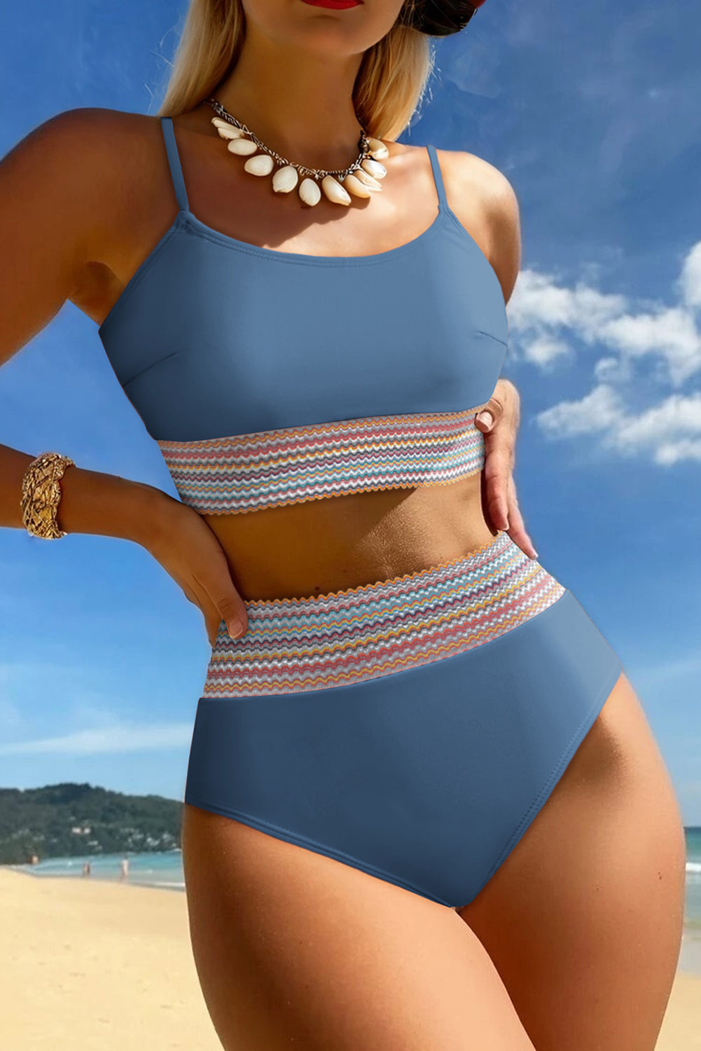 Dusk Blue High-Waist Bikini