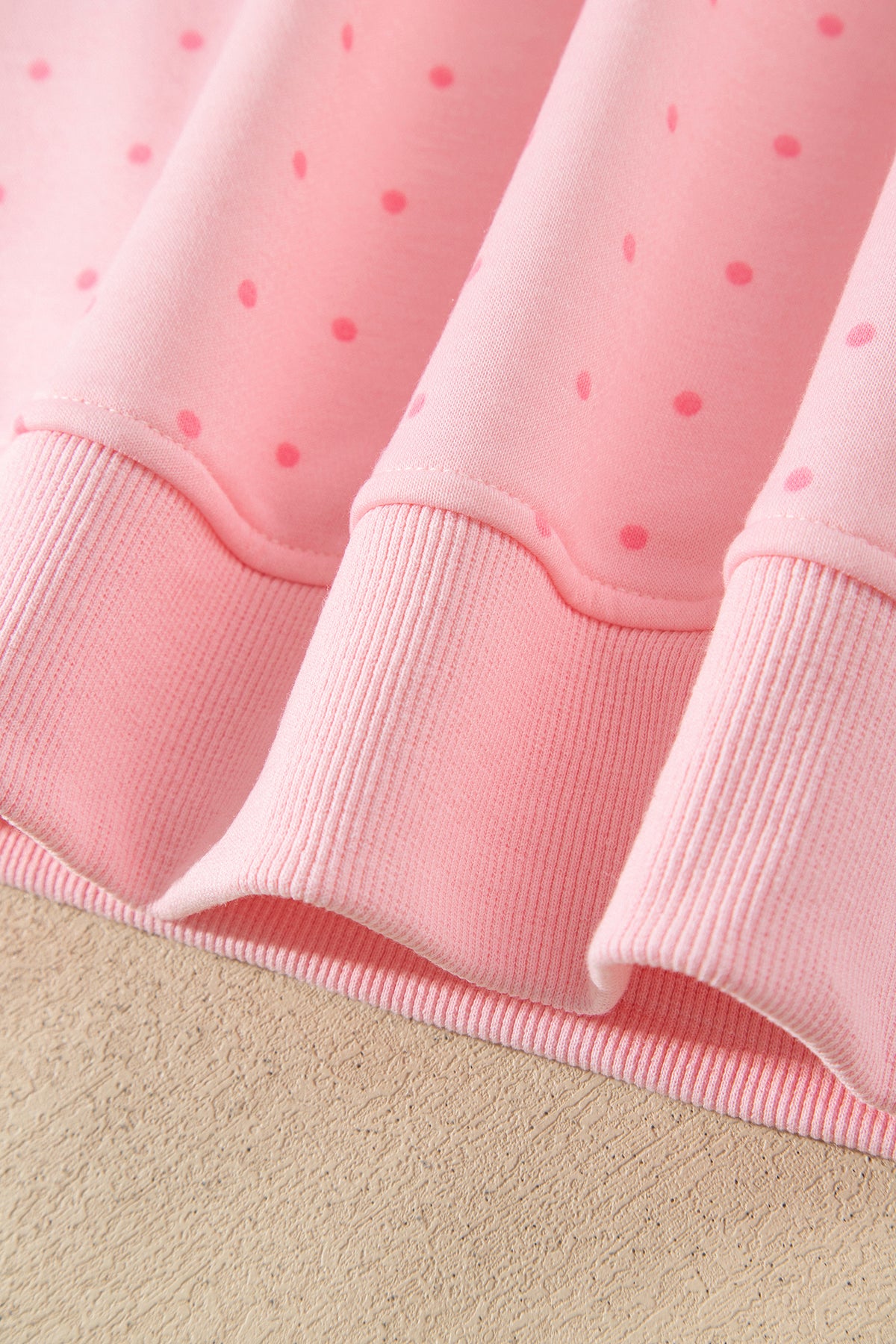 Pink Polka Dot Printed Oversized Hoodie Casual Shorts Set