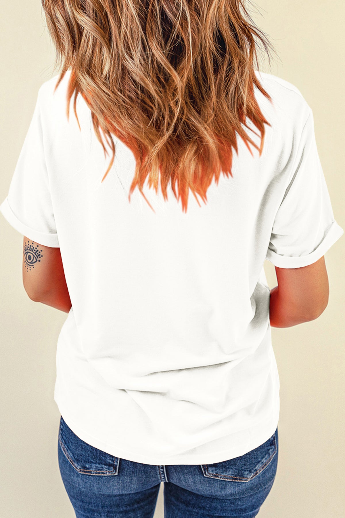 White St Patricks Day Sequin Graphic Casual T-Shirt