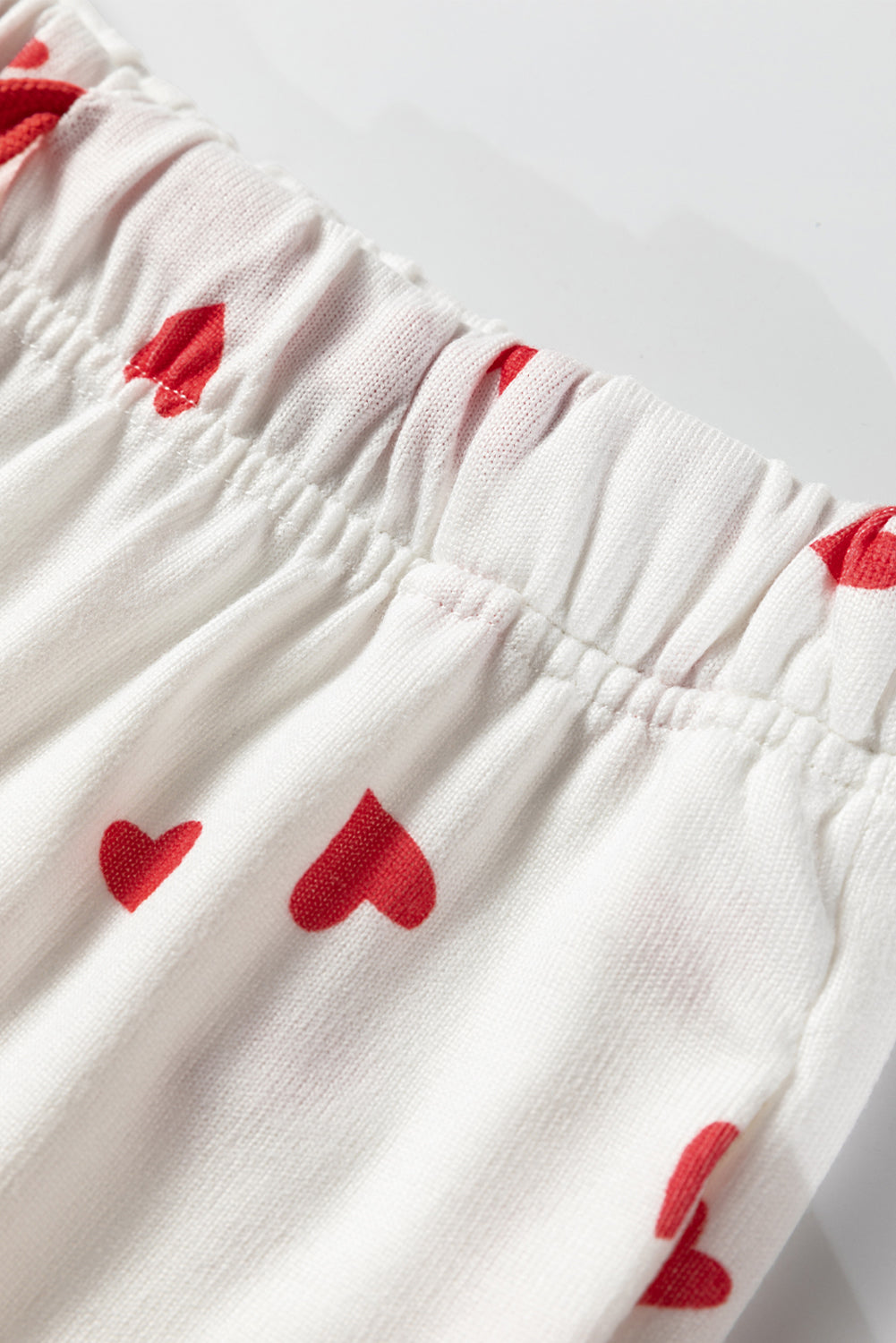 Fiery Red Tiny Hearts Long Sleeve Top Drawstring Lounge Pant Set