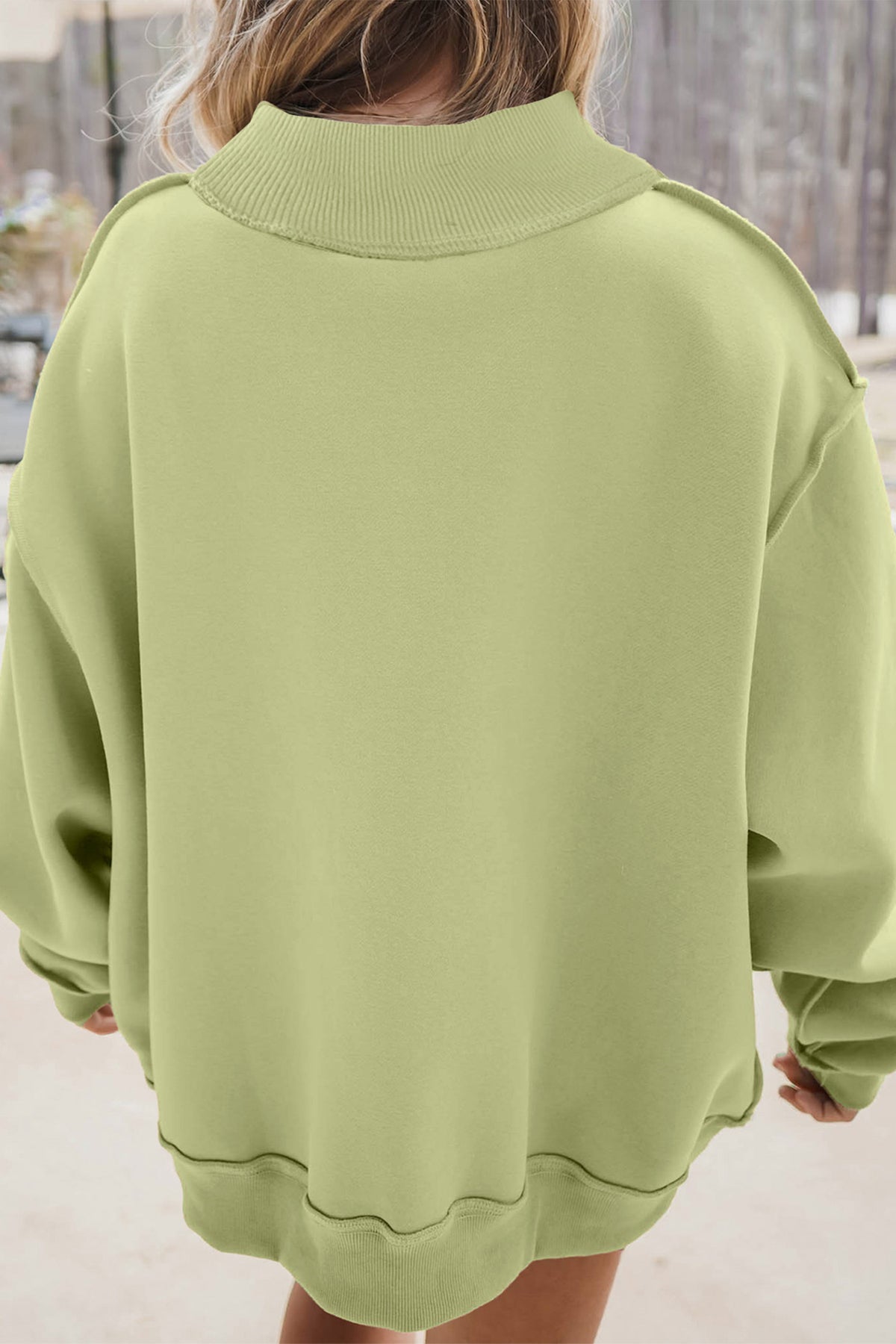 Meadow Mist Green JESUS Letter Patch Graphic Sweatshirt