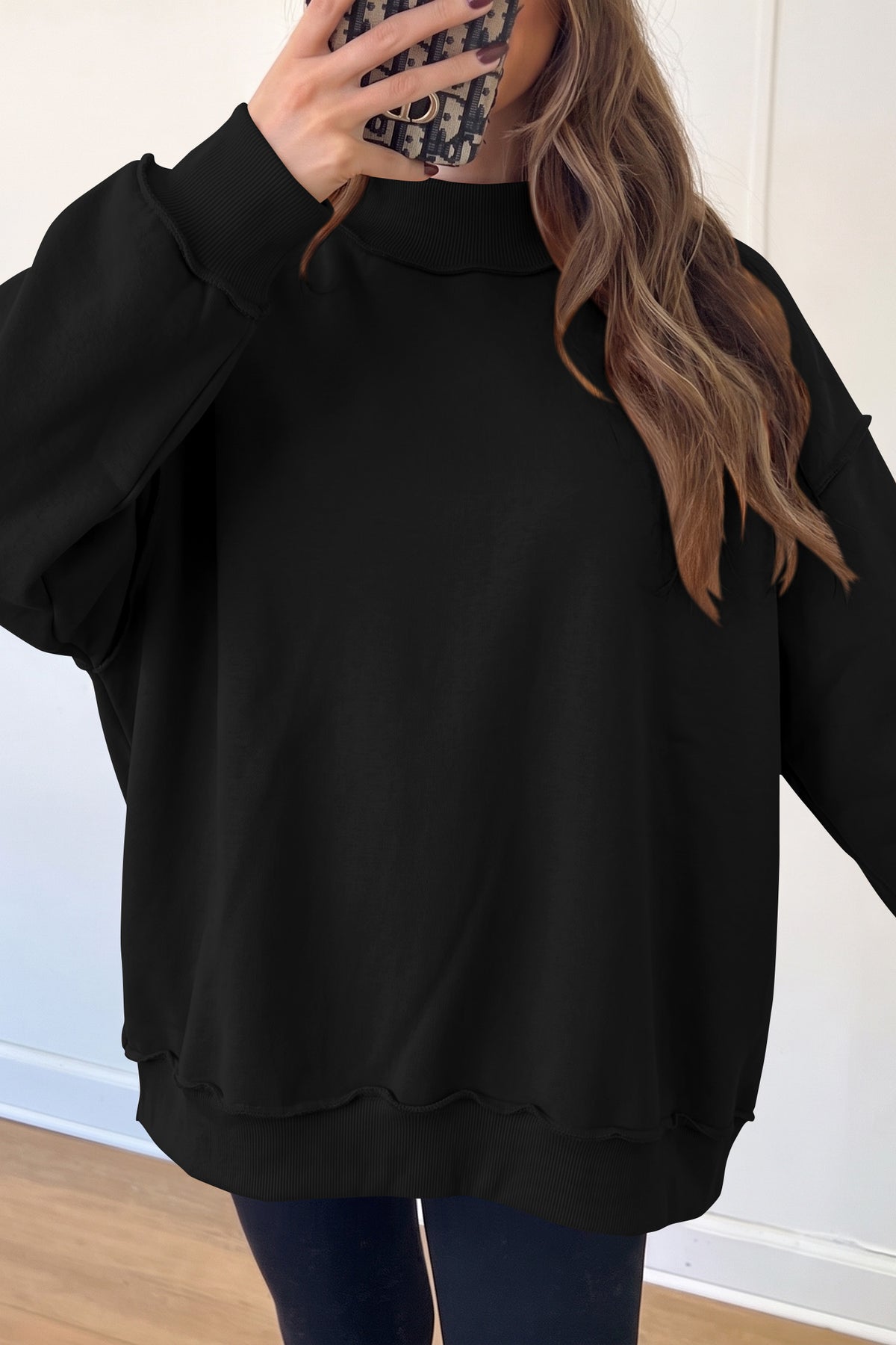 Bluing Oversize Reversible Mock Neck Sweatshirt