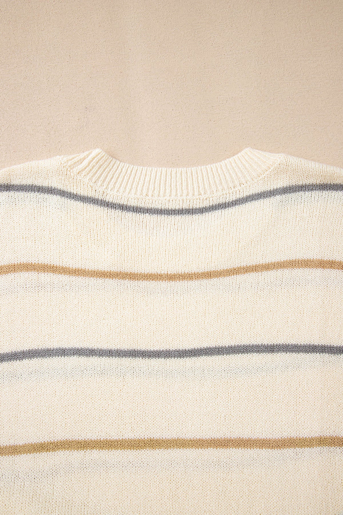 Multicolour Striped Print Drop Shoulder Shift Sweater Mini Dress