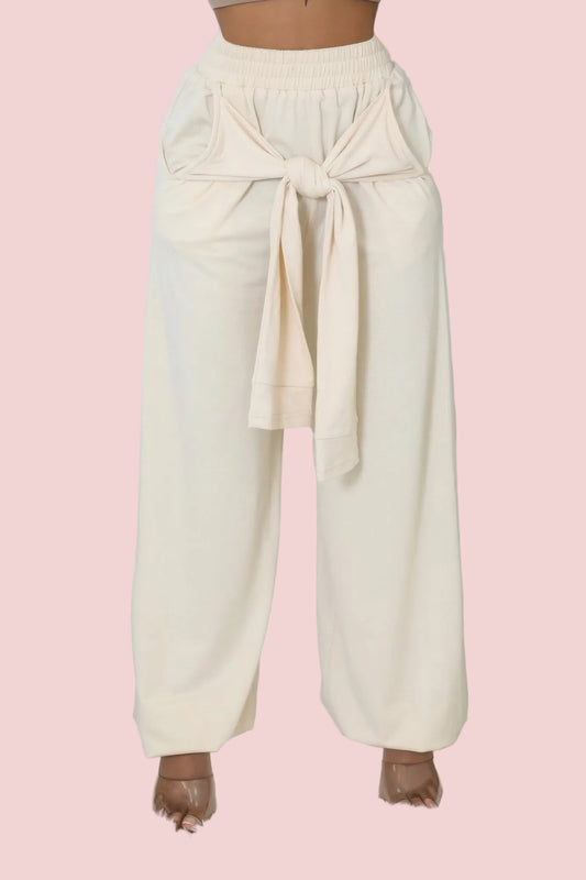 High-Waisted Stretch Pants – Beige Boutique Pants for Women - BOTTOMS