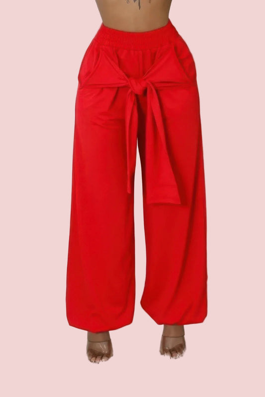 High-Waisted Stretch Pants – Bold Red Boutique Pants for Women - BOTTOMS