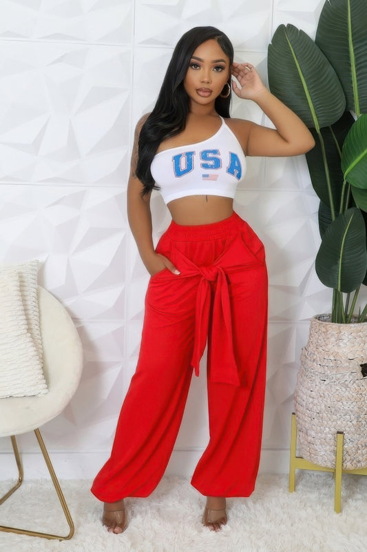 High-Waisted Stretch Pants – Bold Red Boutique Pants for Women - BOTTOMS