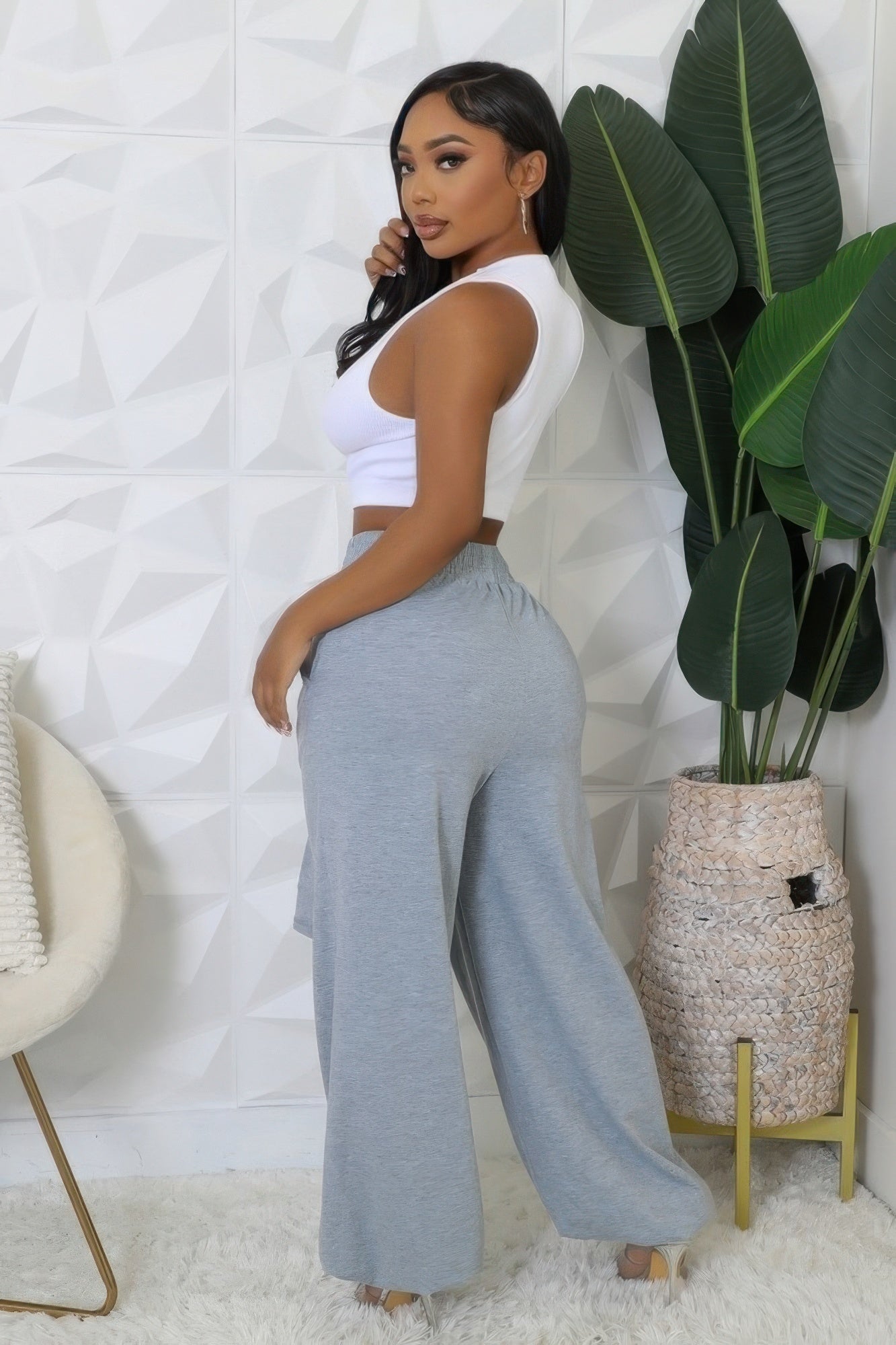 High-Waisted Stretch Pants – Heather Gray Boutique Pants for Women - BOTTOMS