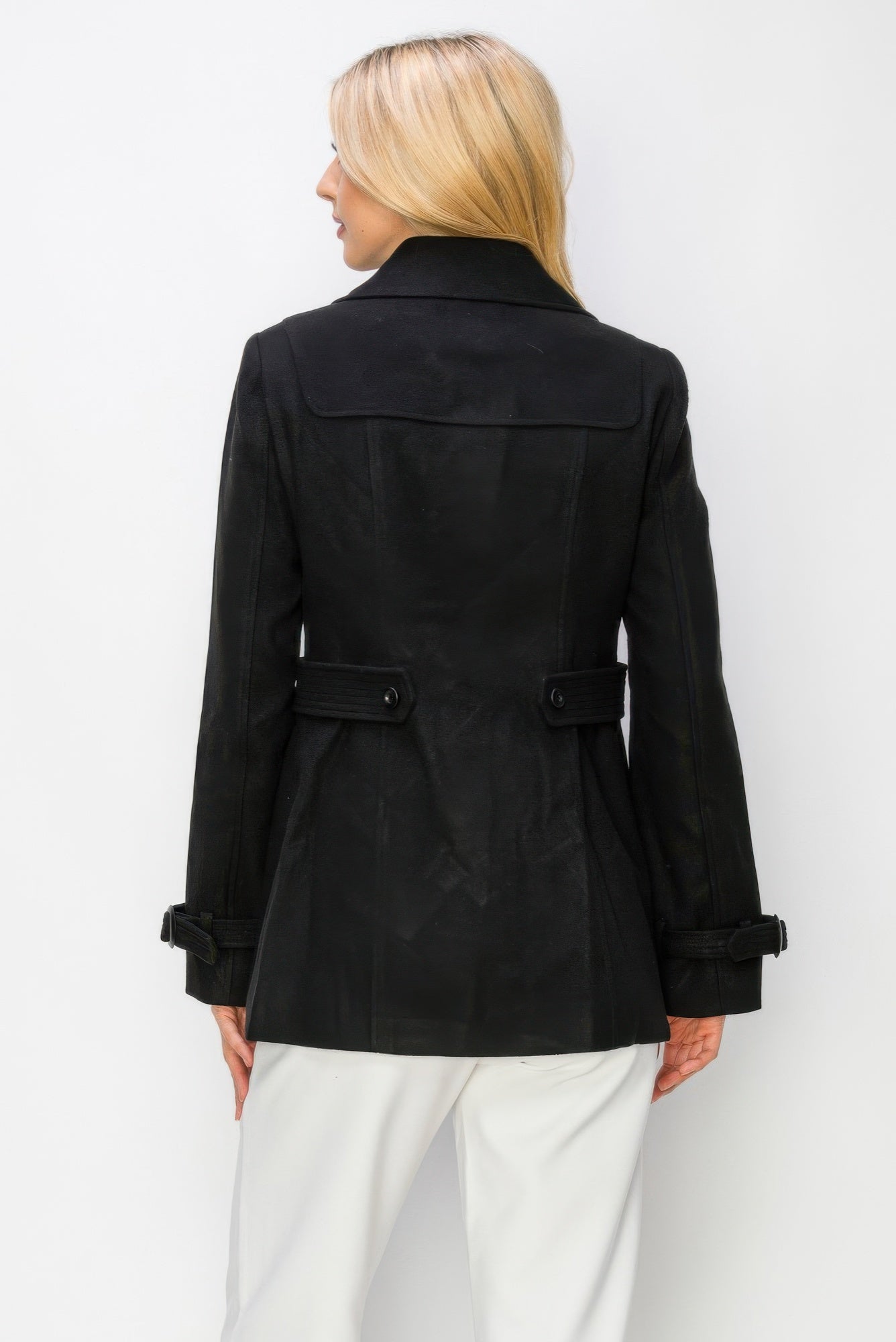 Wool Toggle Button Peacoat With Pockets
