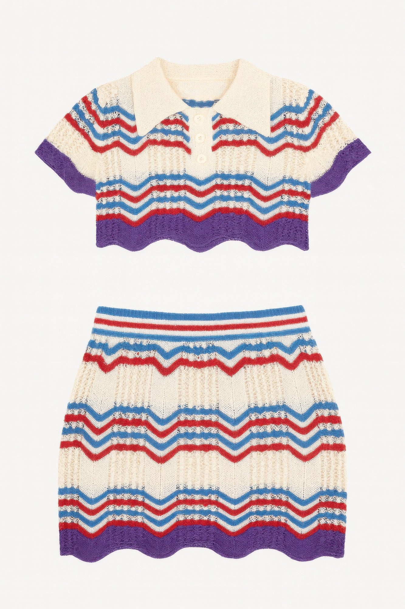 Zig Zag Crochet Two Piece Set