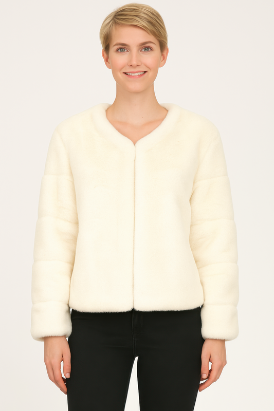 Faux Fur Trim Cape