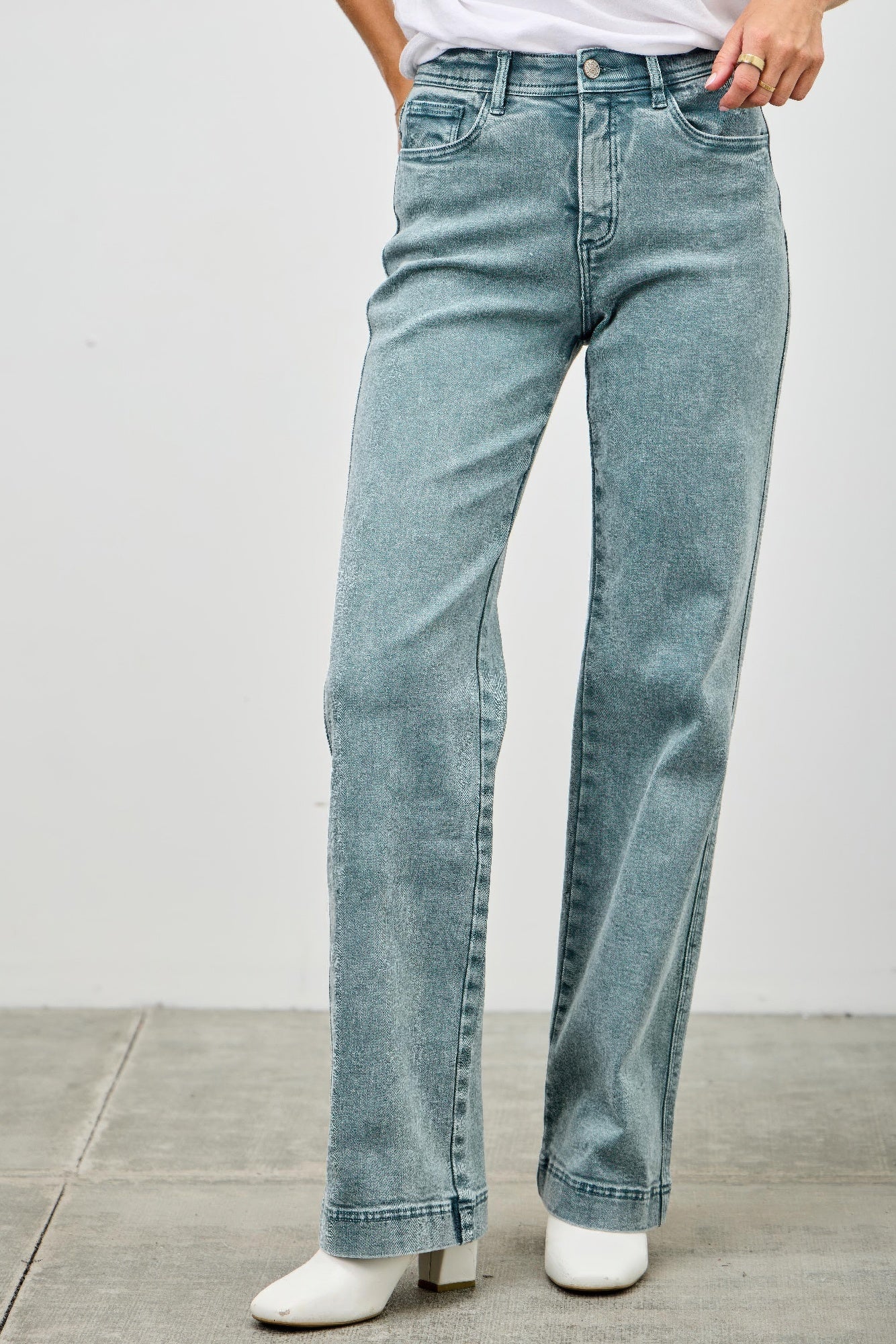 High Rise Slim Wide Straight