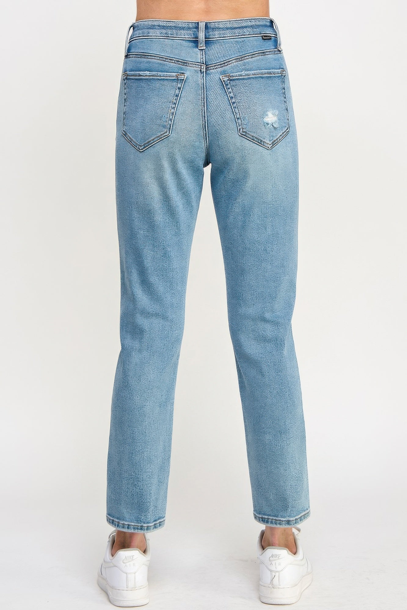 High Rise Distressed Relaxed Straight