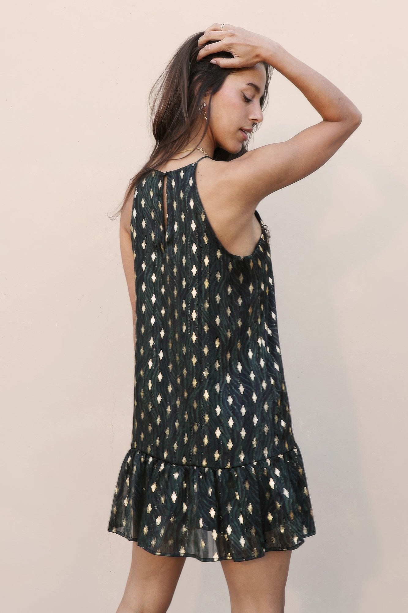 Sacred Tree Ruffle Bottom Dress