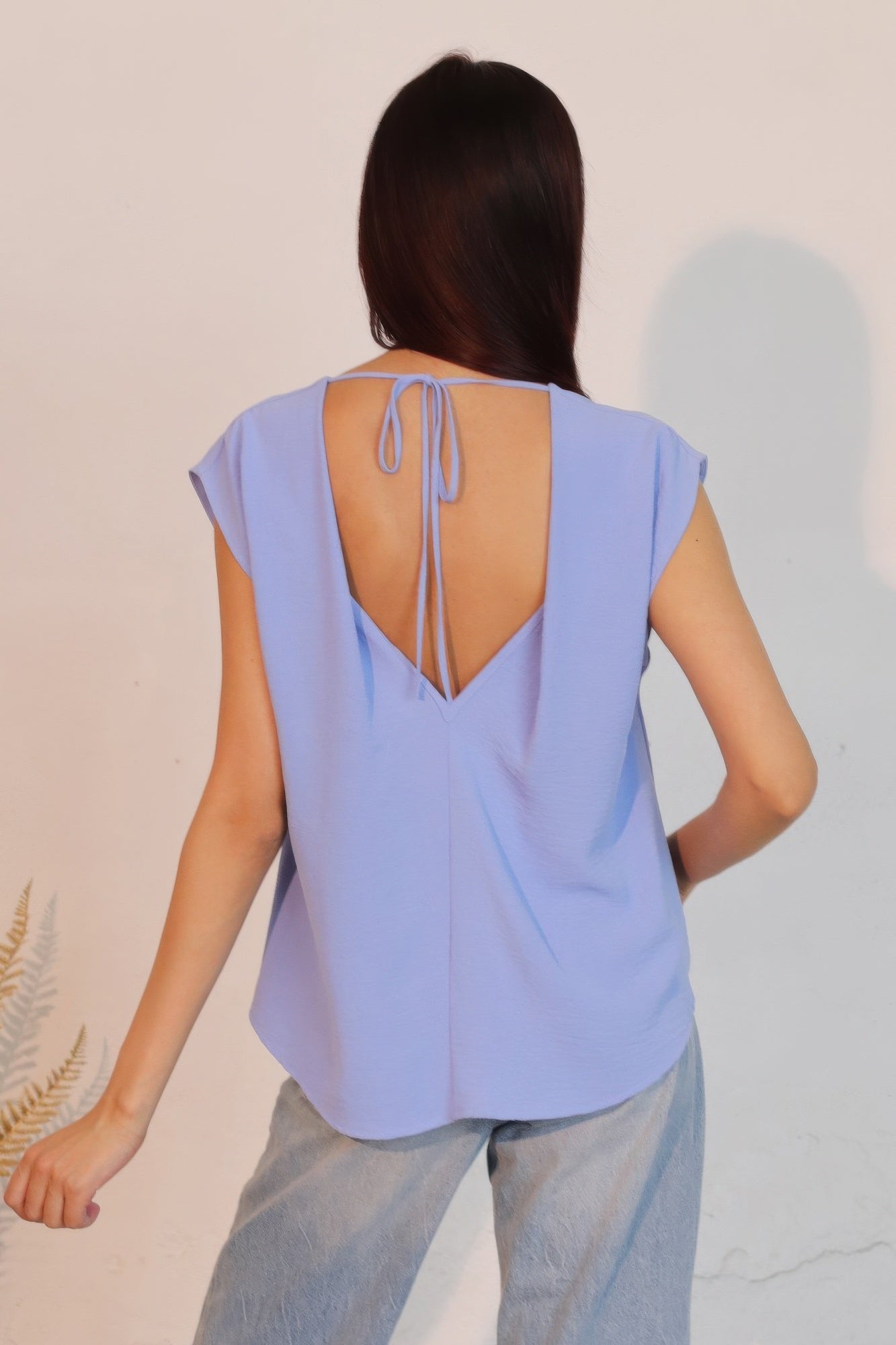 Matte Crepe Low Back Loose Top