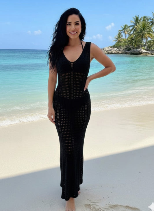 Long Maxi Dress Cover Up Beach Crochet