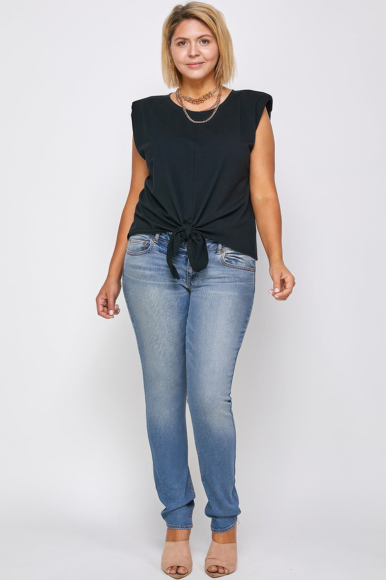 Padded Shoulder Top
