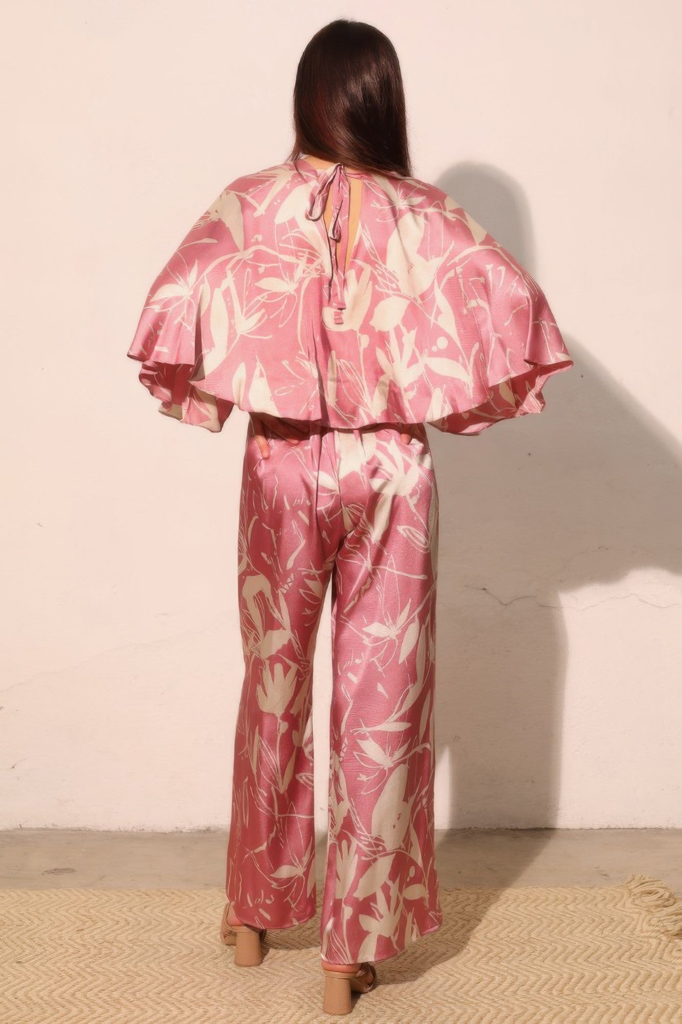 Dreaming Lily Satin Cape Jumpsuit